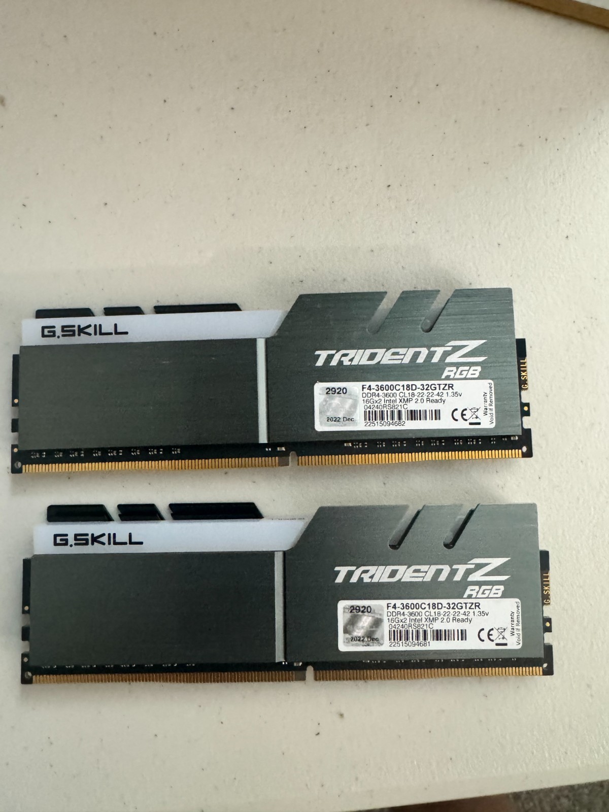 G.Skill Trident Z DDR4 32gb (16x2) 3600mhz RAM