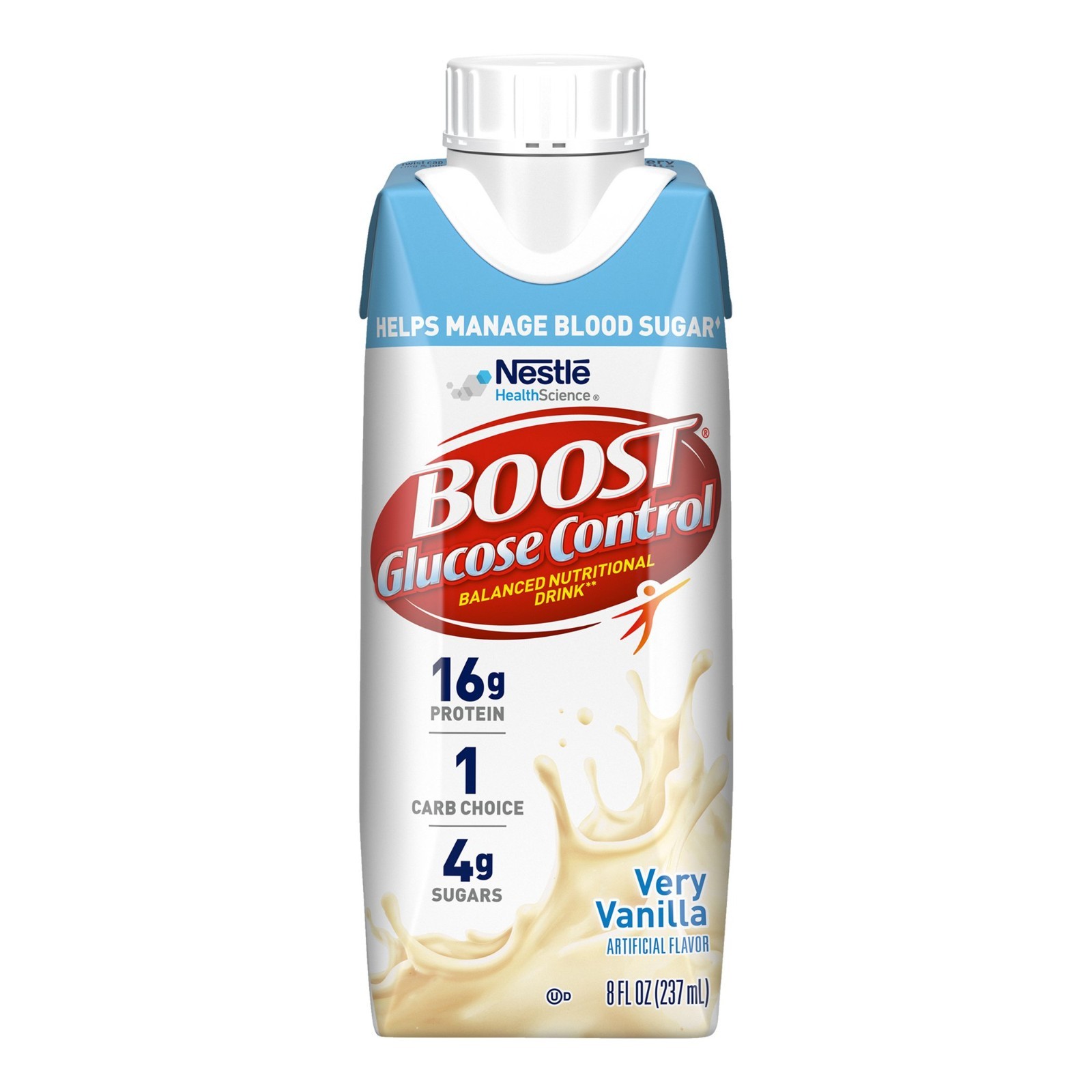 Nestle Boost Glucose Control Balanced Nutritional Drink Very Vanilla 8 oz 24 Ct