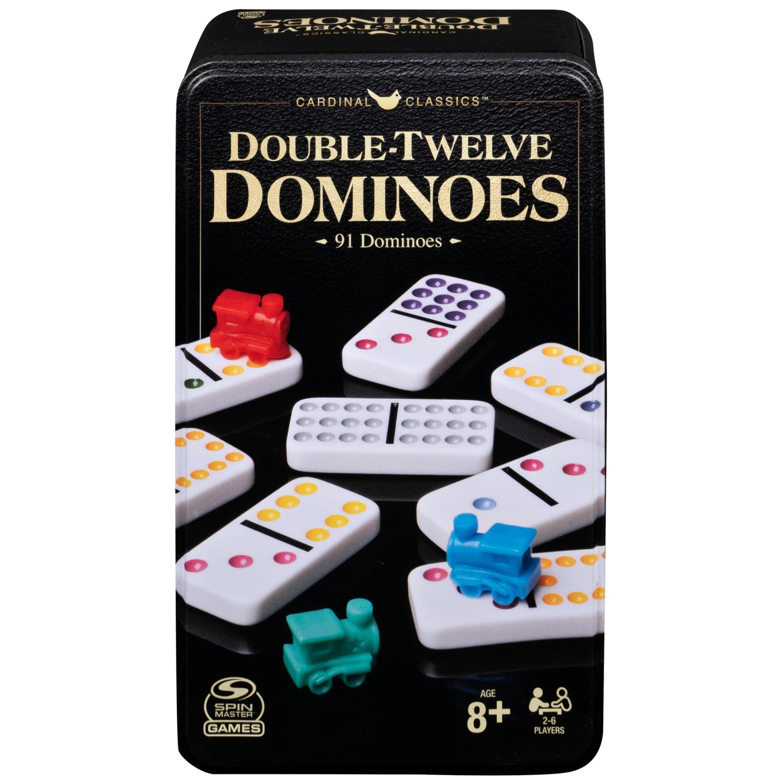 , Cardinal Classics Double 12 Dominoes Set in Storage Tin, Family Board Games...