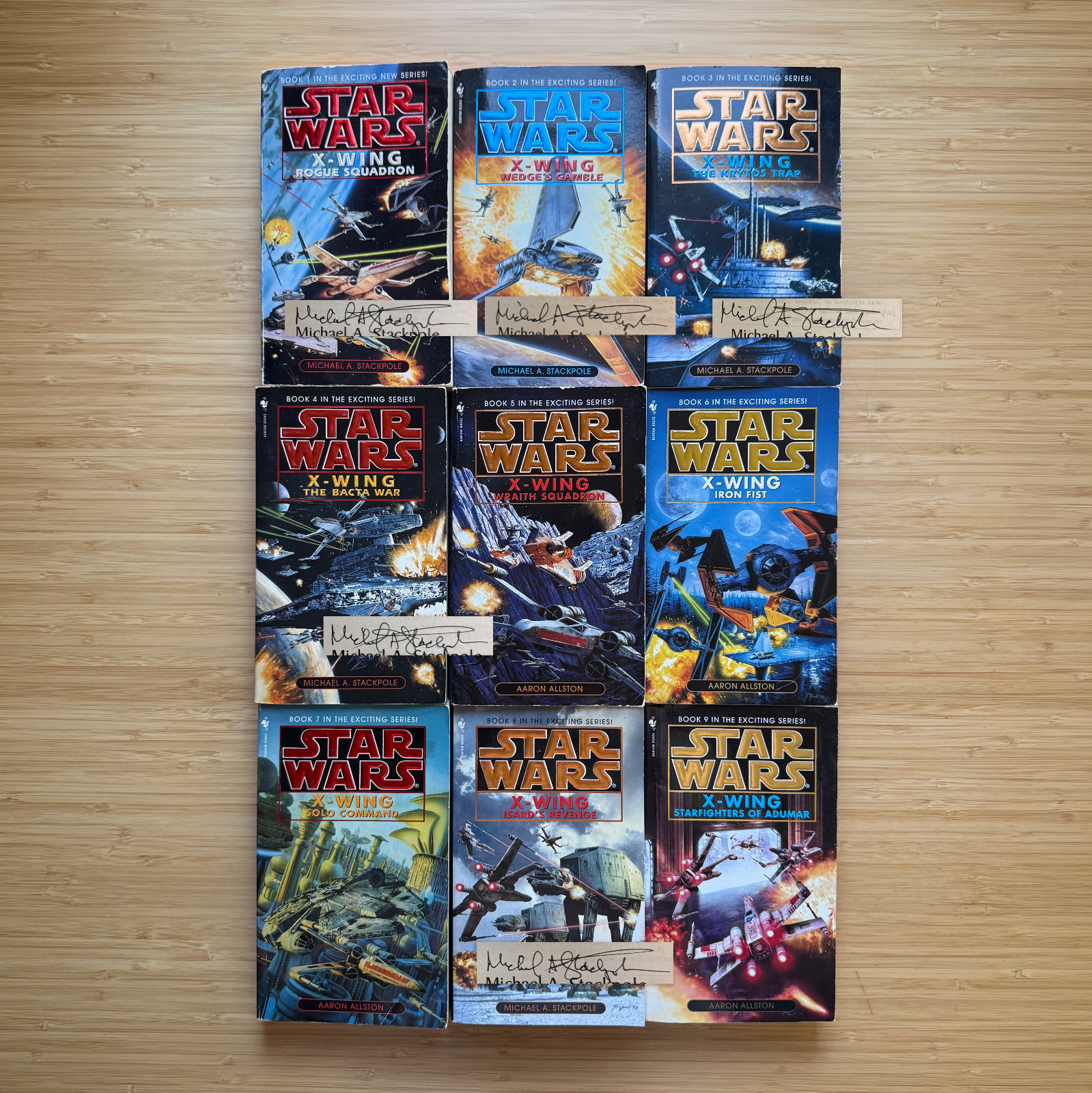 SIGNED Michael Stackpole LOT STAR WARS X-Wing Series 1-9 1990s 1st Printing PB SIGNED Michael Stackpole LOT STAR WARS X-Wing Series 1-9 1990s 1st Printing PB