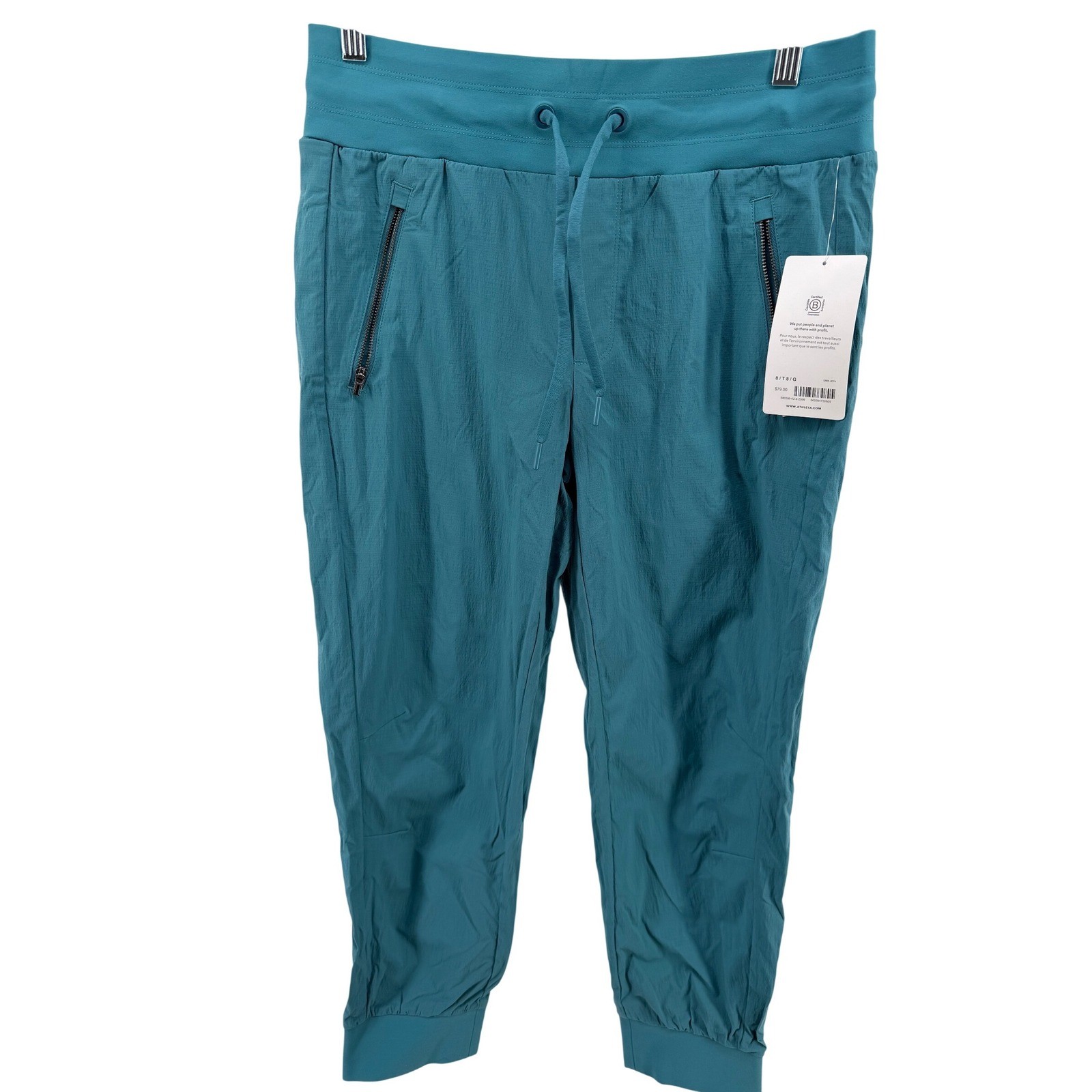 NEW Athleta Trekkie North Crop Jogger Pants Teal Women\'s Size 8T