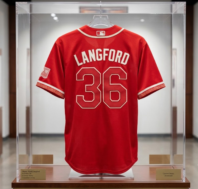 Wyatt Langford #36 Rangers Red City Connect Cool Base Baseball Jersey Stitched