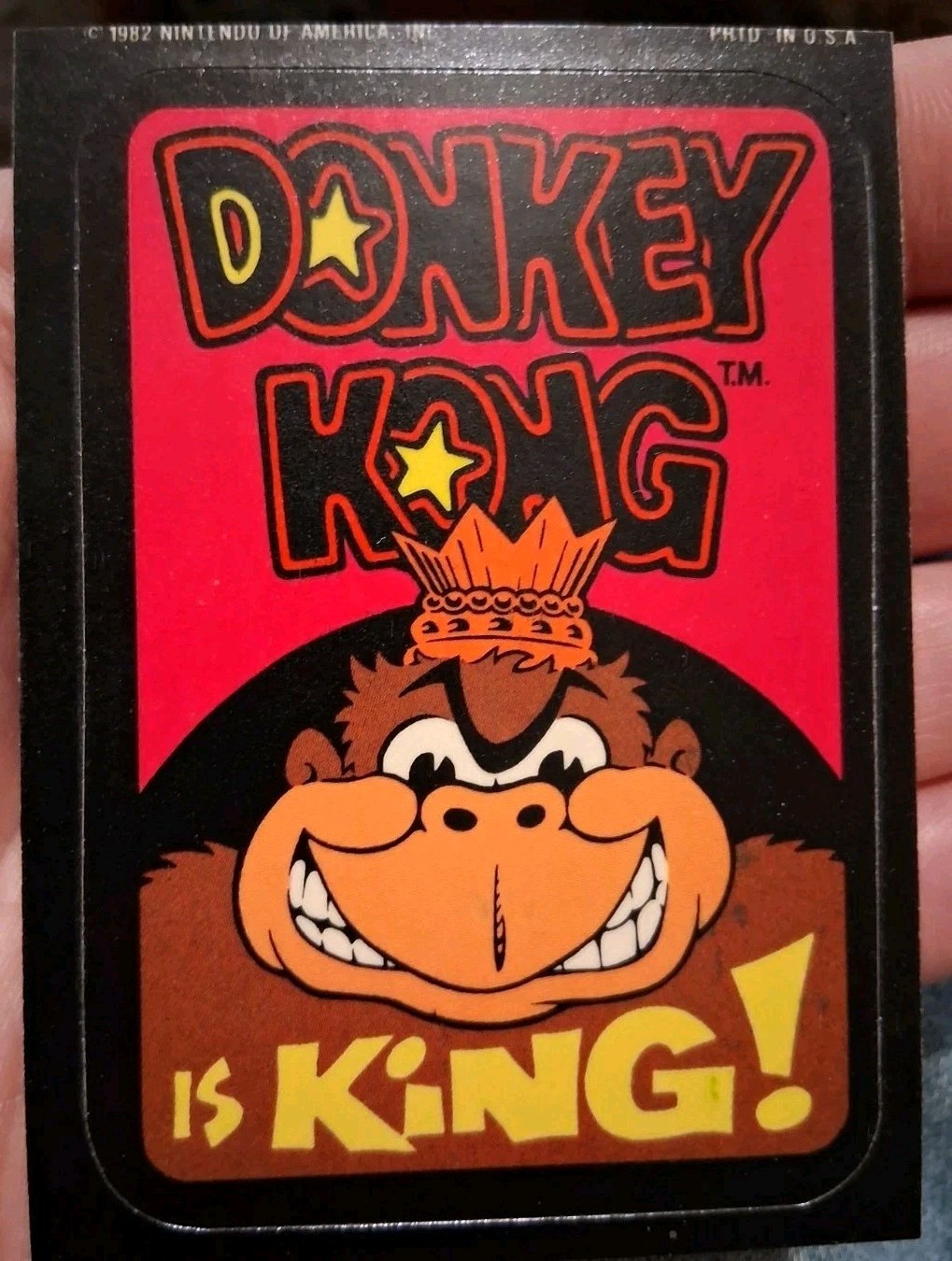 vintage 1982 Donkey Kong Is King Sticker Card Higher Grade