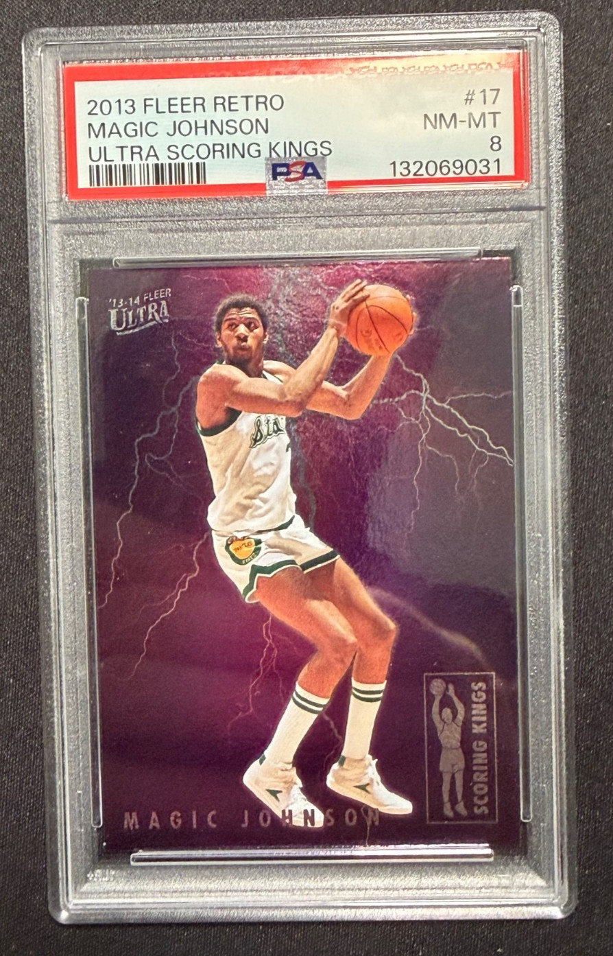2013-14 Fleer Retro #17 MAGIC JOHNSON Ultra Scoring Kings /20 PSA 8 Michigan St.