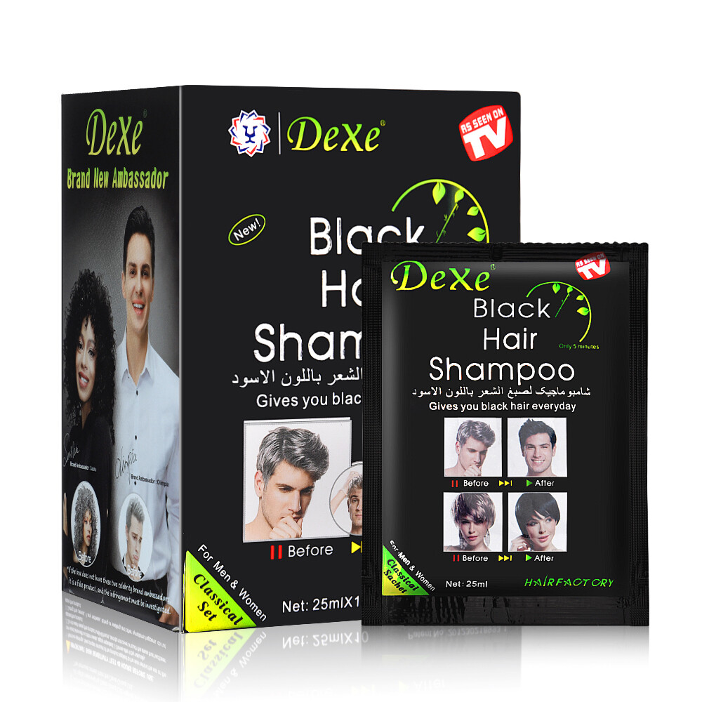 10-50PCS DEXE Black Hair Shampoo Natural Instant 5-Min Hair Color Dye for Unisex