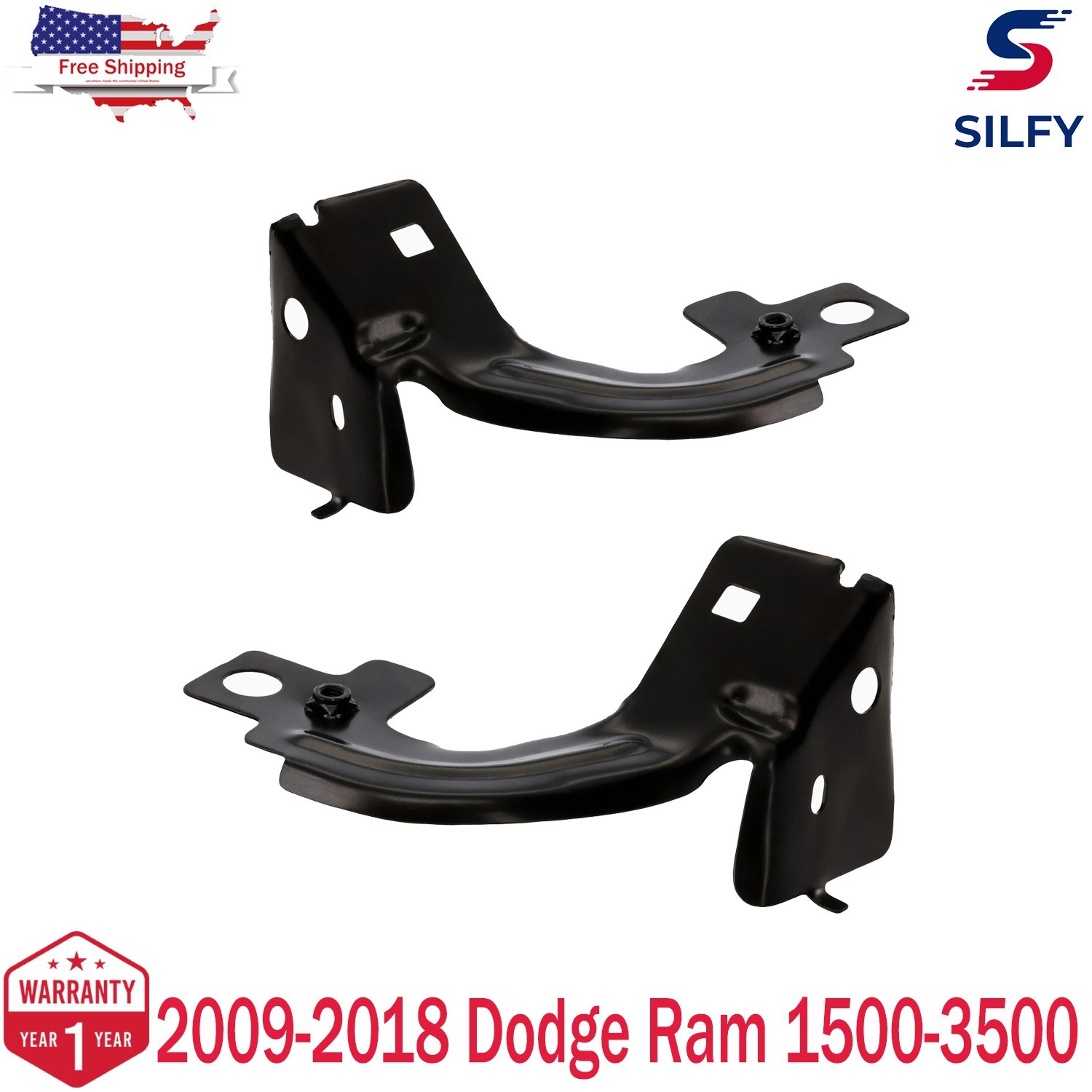 Front, Driver and Passenger Side Fender Support For Dodge Ram 1500 2009-2024