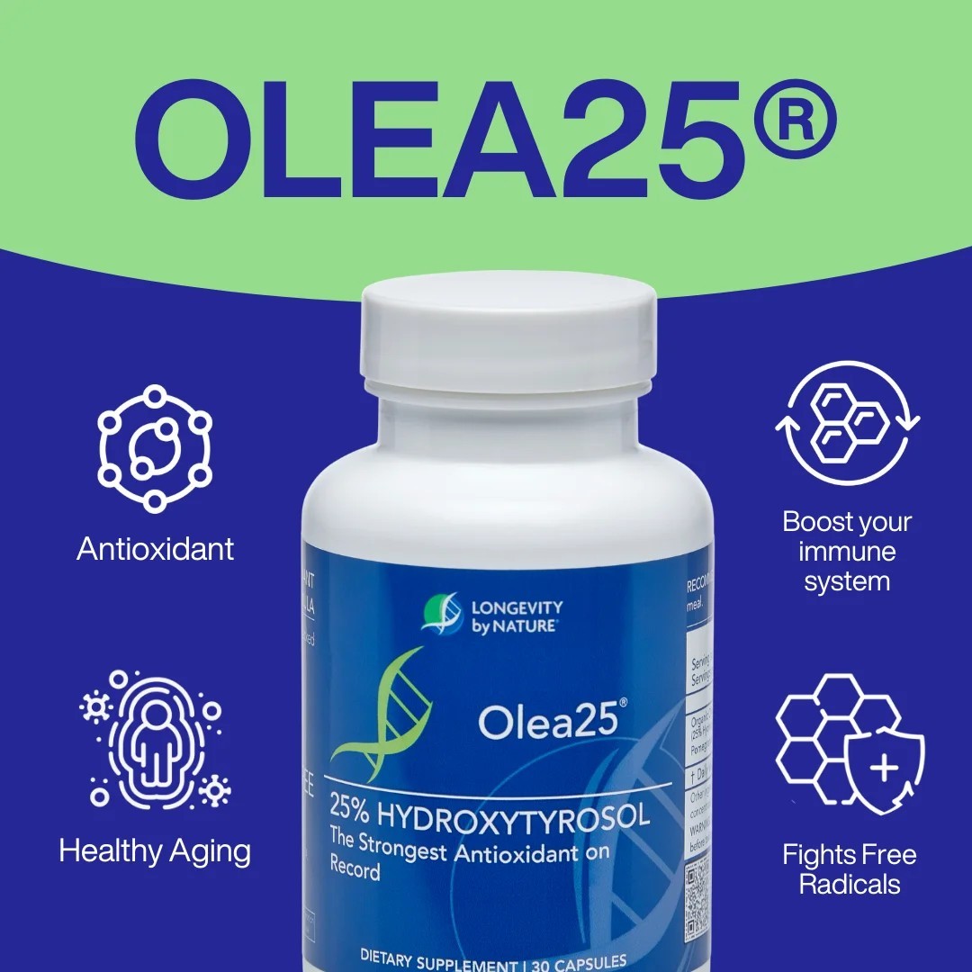 Longevity by Nature Olea25 Olive Leaf Extract Capsules 90 Count