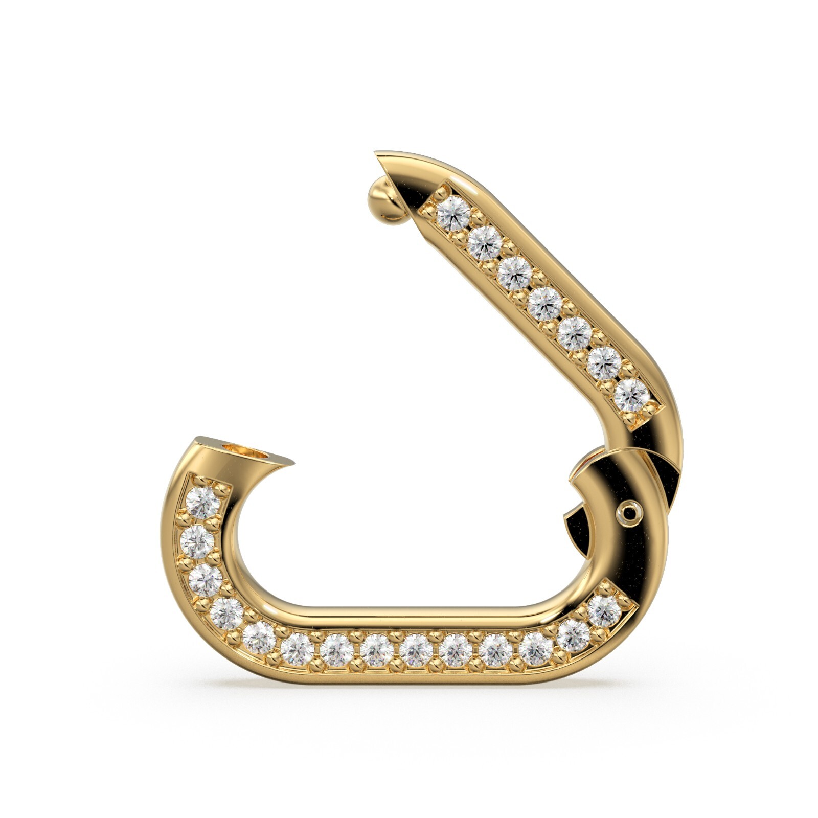 Infinity 18k Solid Gold Sturdy Diamond Studded Clasp Handmade 20.50mm x 10.30mm