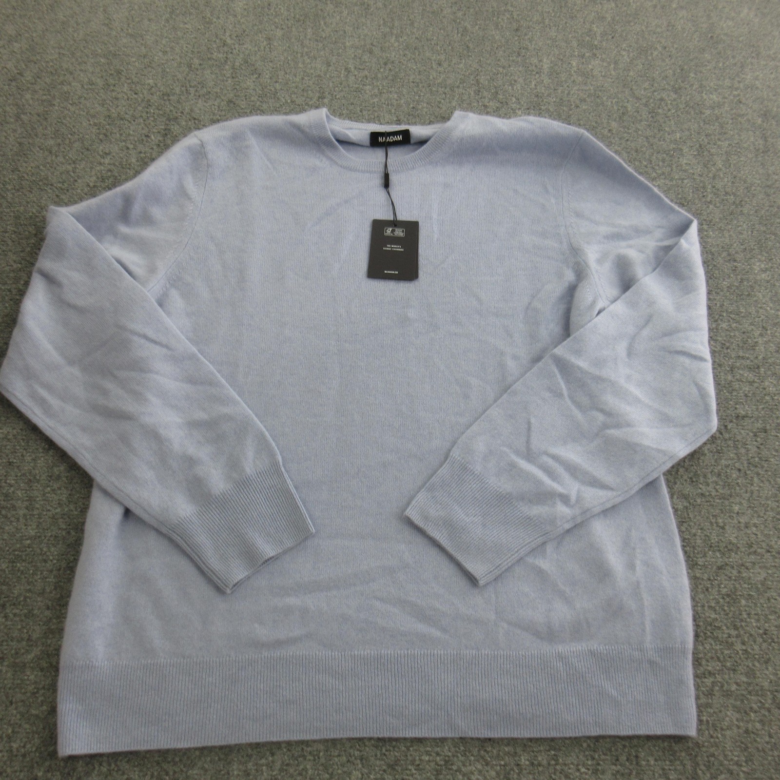 Naadam Sweater Mens XL Blue 100% Cashmere Crewneck Lightweight Knit Pullover