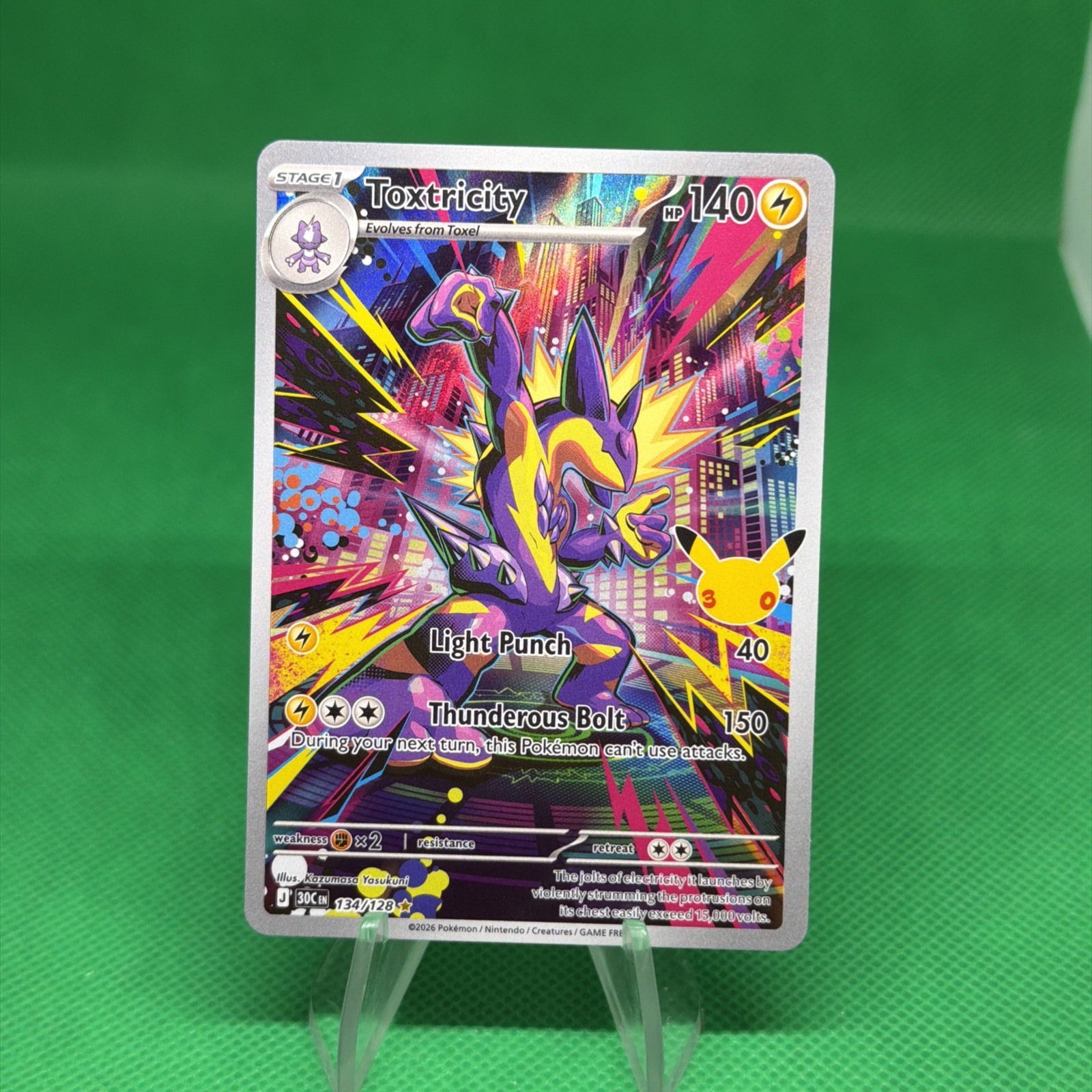 Toxtricity 134/128 Pokemon 30th Anniversary Celebration Illustration Rare NM