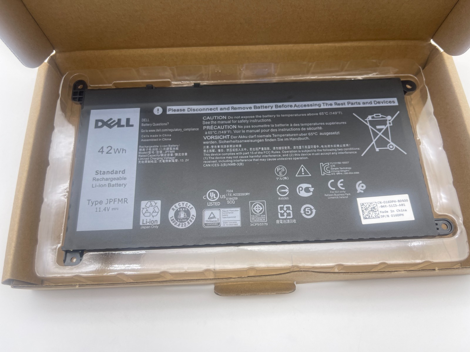 Genuine Dell JPFMR 42WH Battery Chromebook 3400 3100 2-in-1 5488 5493 5593 P90F