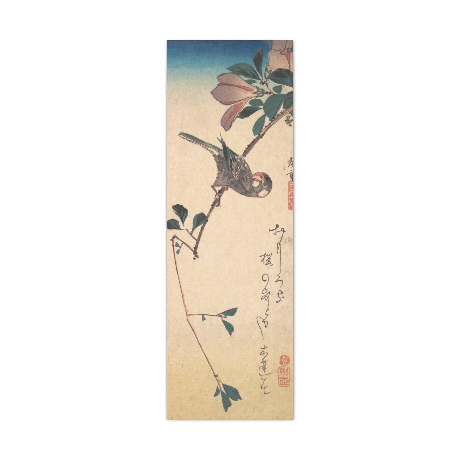 Utagawa Hiroshige - Purple Magnolia and Hornbill - ca. 1830 - Canvas Wall Art