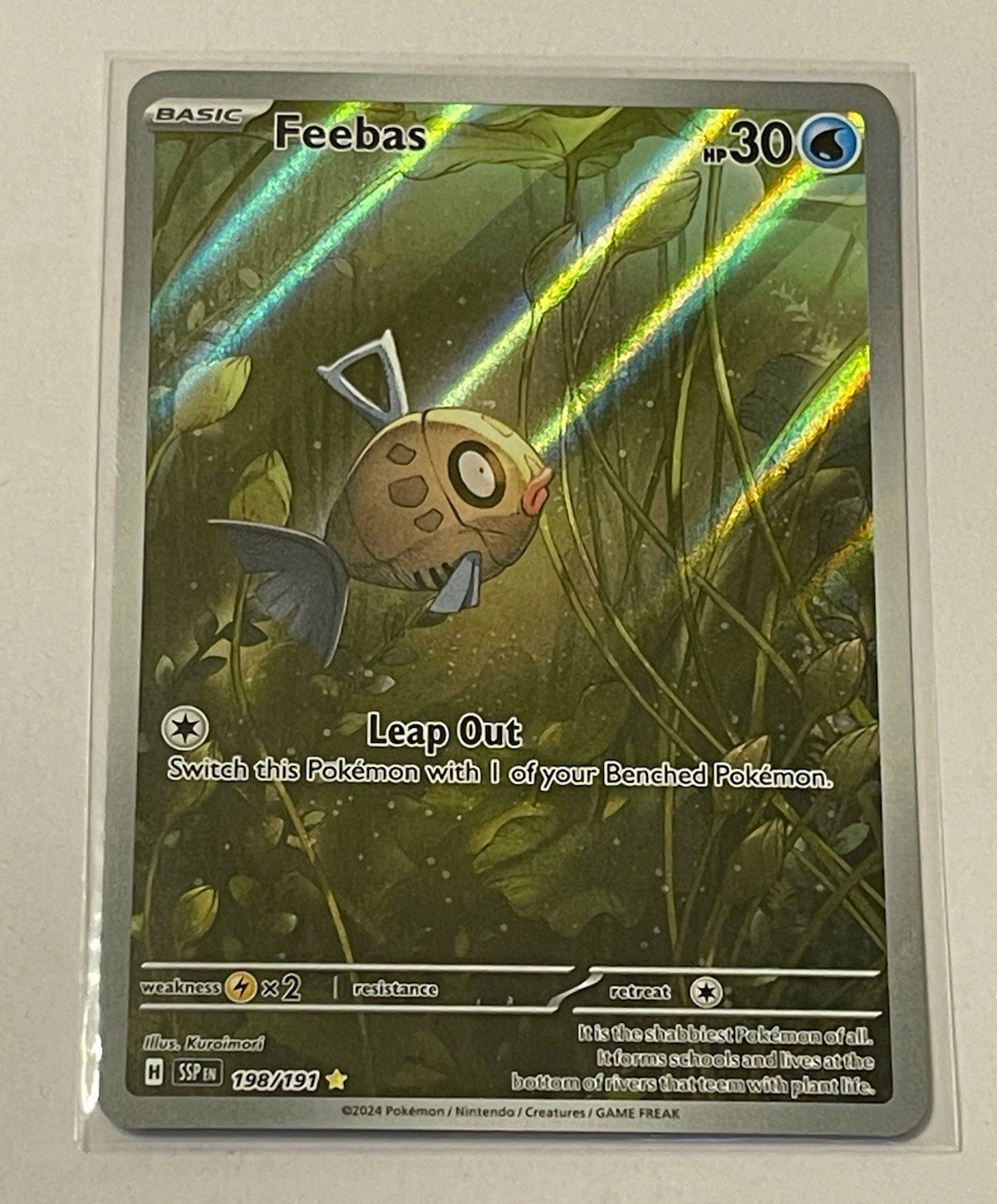 Pokémon Feebas 198/191 Illustration Rare Full Art Holo Surging Sparks English Pokémon Feebas 198/191 Illustration Rare Full Art Holo Surging Sparks English