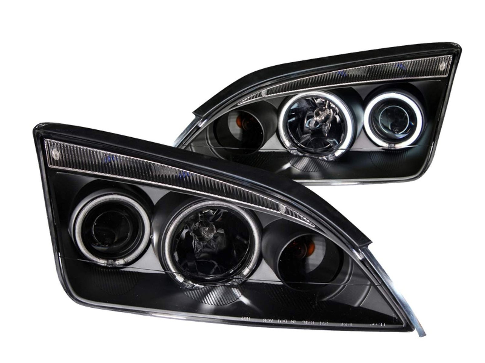 Anzo USA 121198 Ford Focus Black Clear Projector With Halos Headlight Assembl...