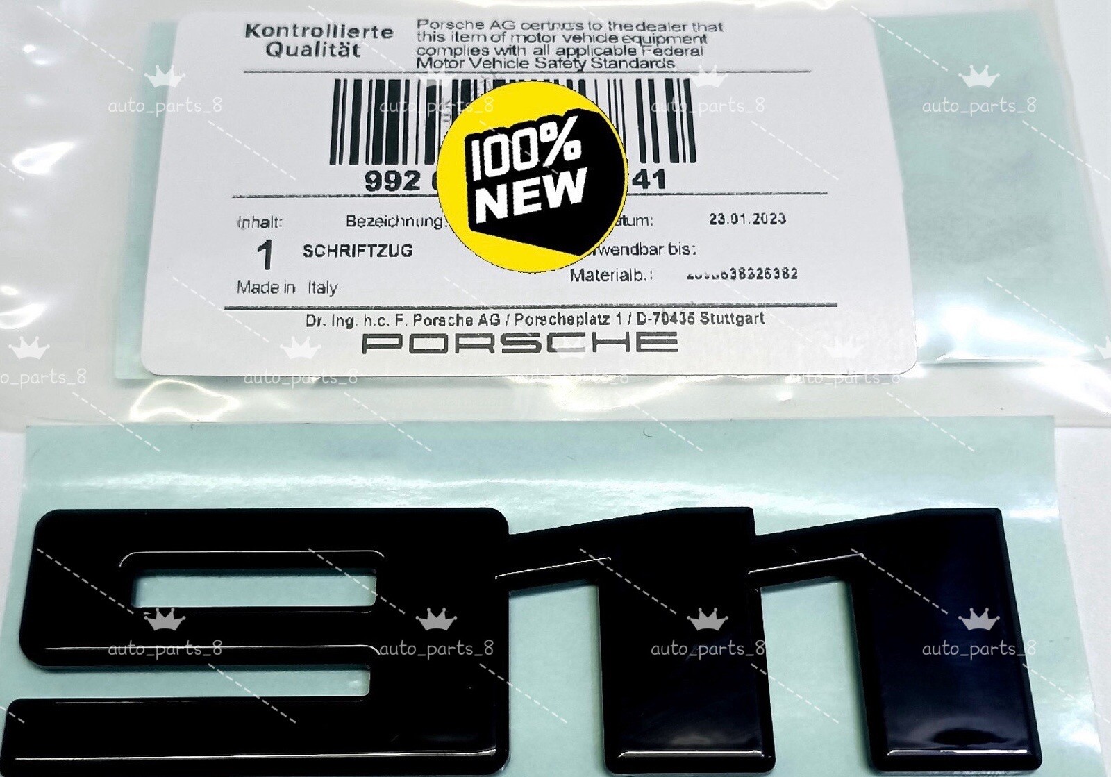 Genuine Porsche 992 911 Carrera Gloss Black Rear Badge New 🔧