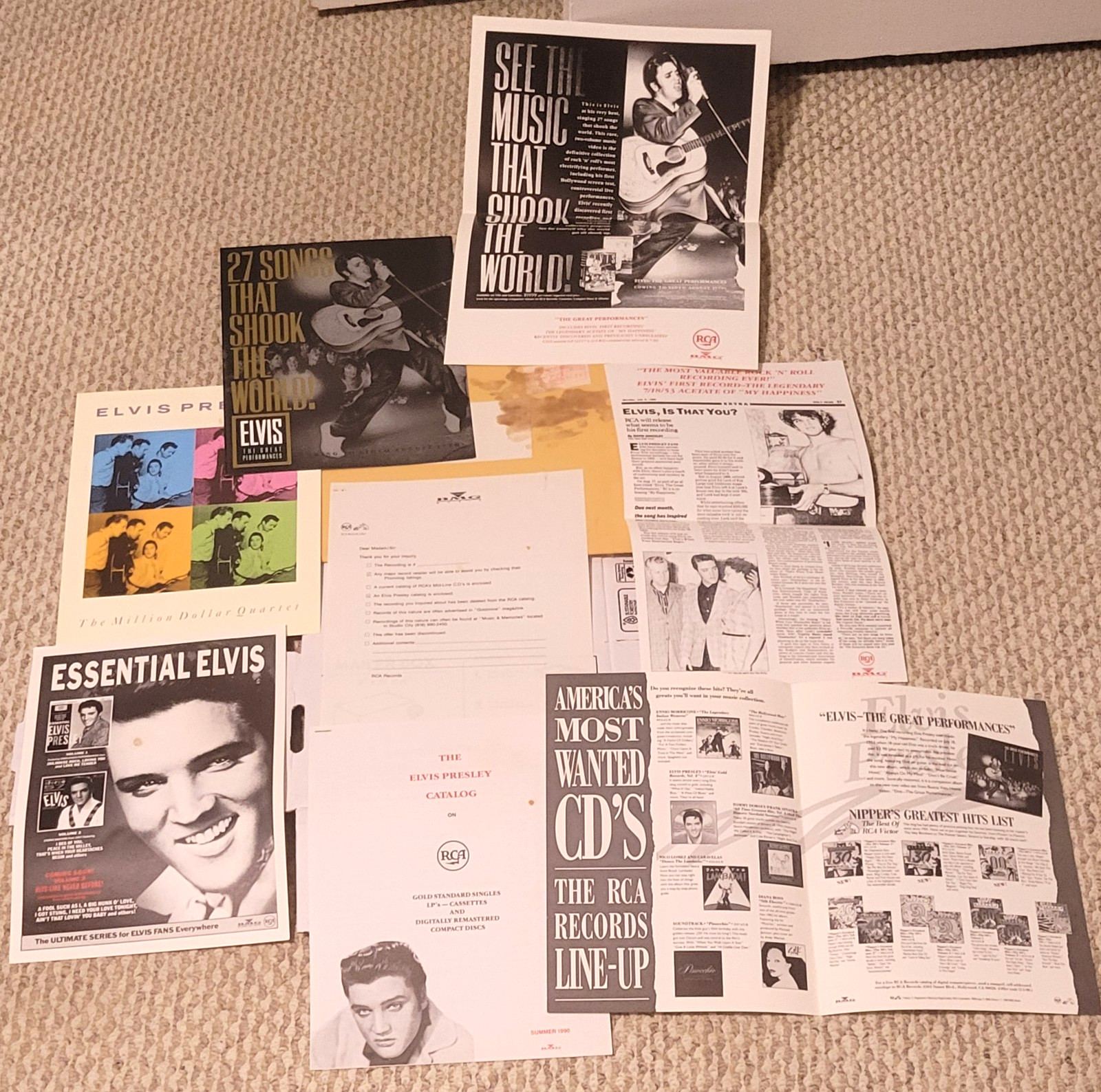 Elvis RCA BMG 1990 Catalog & Marketing Material w Original Envelope - see photos
