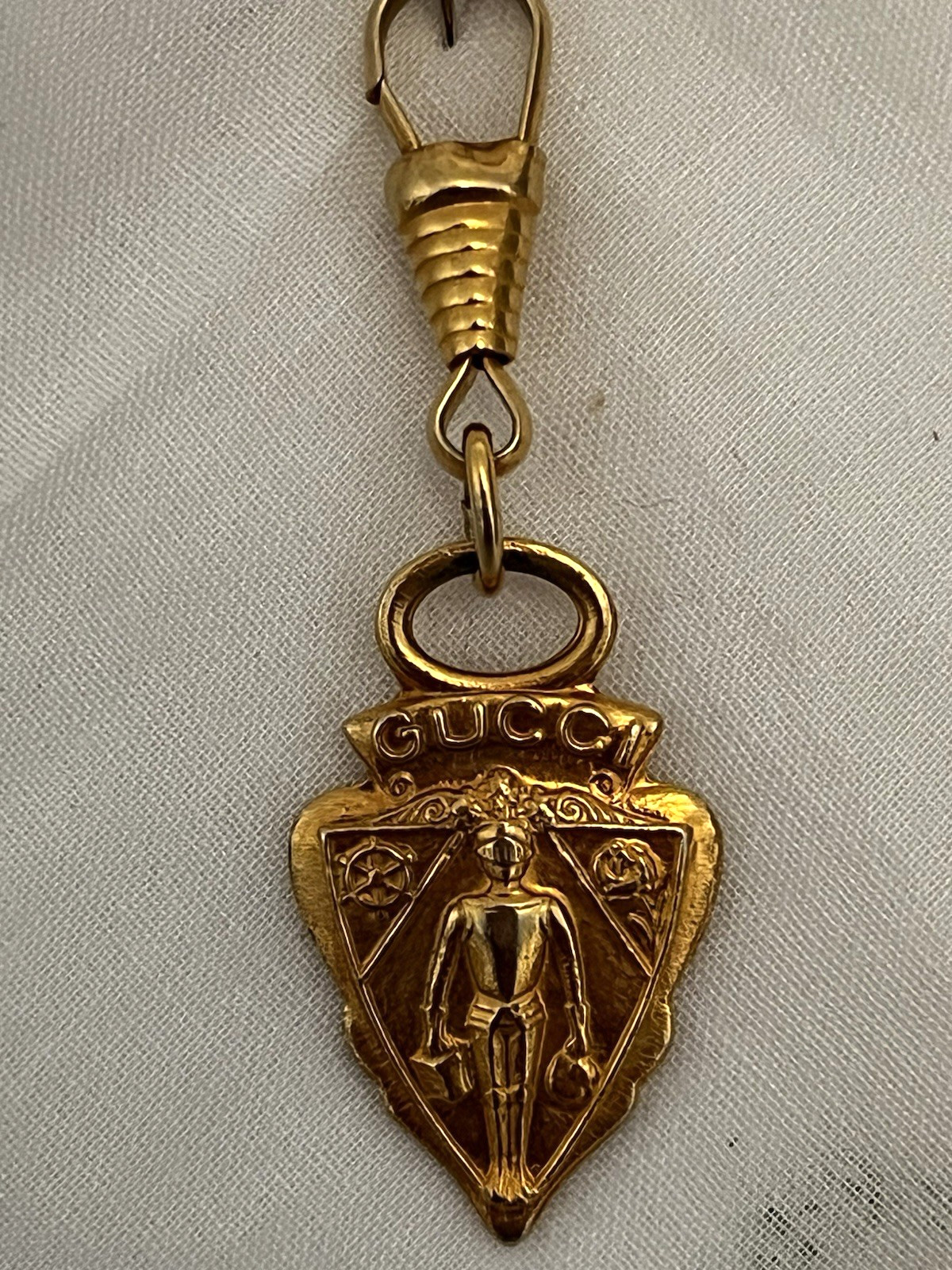 Vintage Gucci Knight Crest Shield Pendant Bag Purse Charm Zipper Pull Vintage Gucci Knight Crest Shield Pendant Bag Purse Charm Zipper Pull
