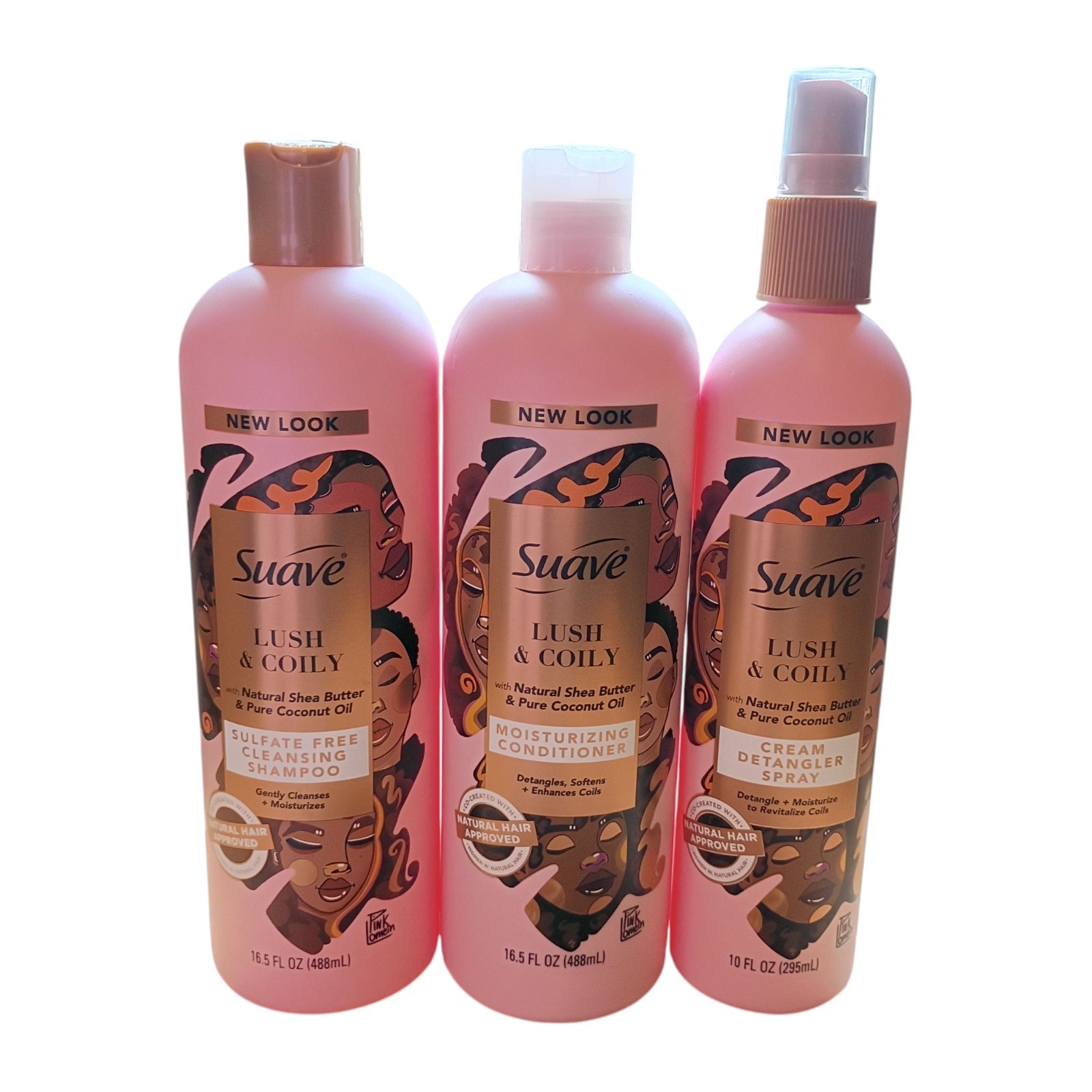 Suave Lush & Coily 3 Pk Cream Detangler Spray, Shampoo, & Conditioner Suave Lush & Coily 3 Pk Cream Detangler Spray, Shampoo, & Conditioner
