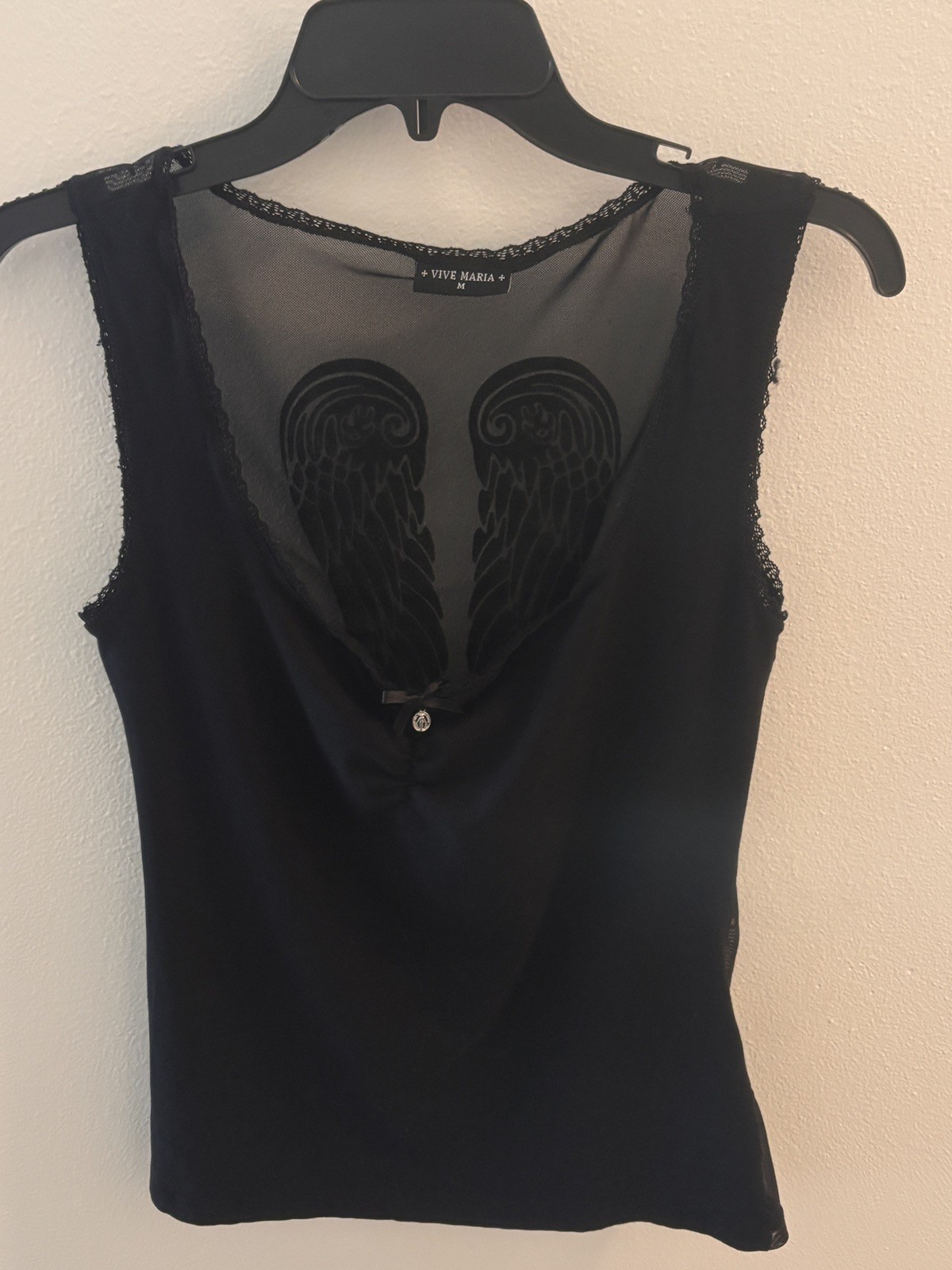 Vive Maria Black Angel Wings Top Gothic Mesh Back Size Medium Vive Maria Black Angel Wings Top Gothic Mesh Back Size Medium