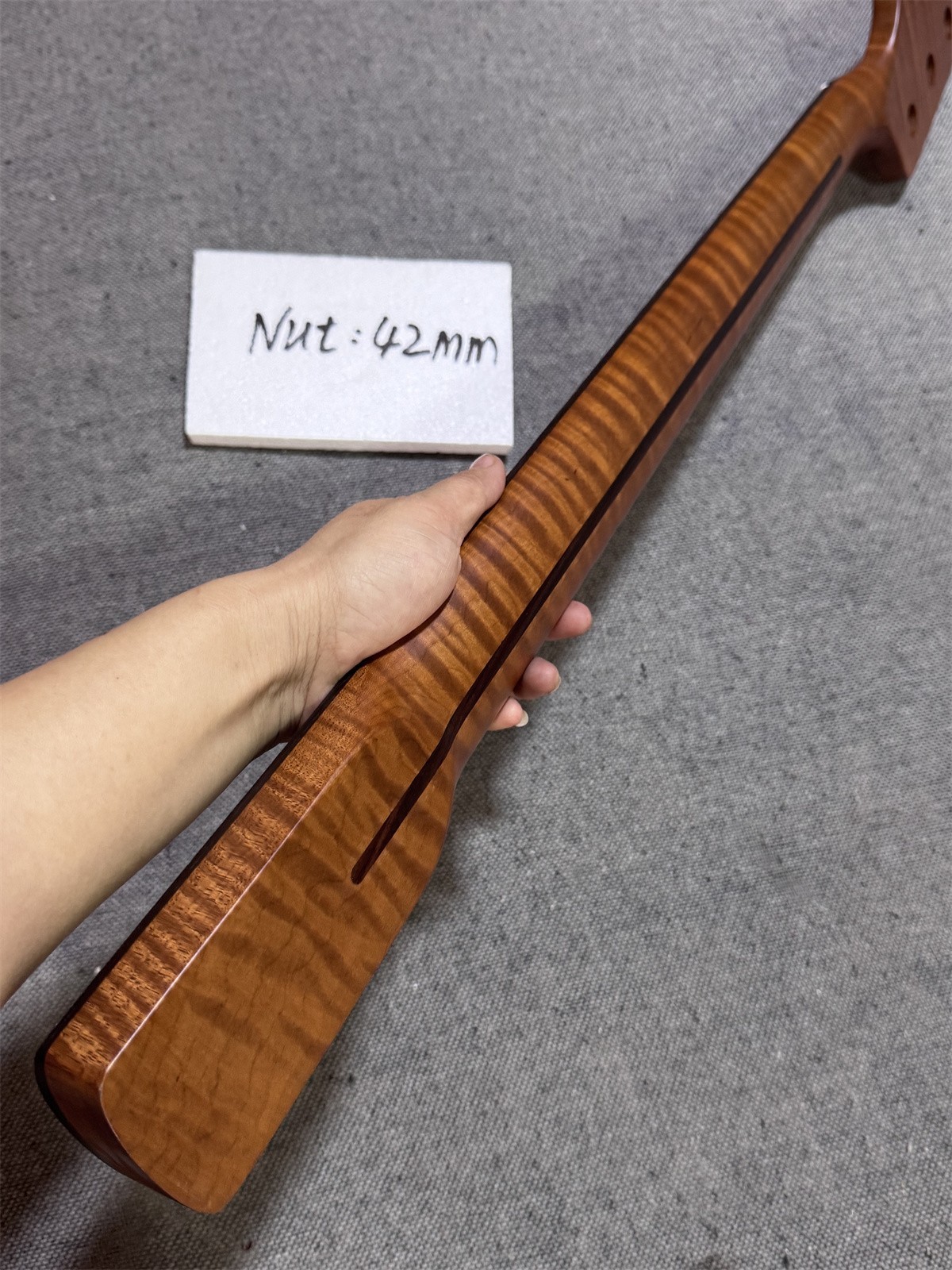 AAAA 4 string Roasted Flame Maple P BASS guitar neck part 20Fret 34inch nut 42mm