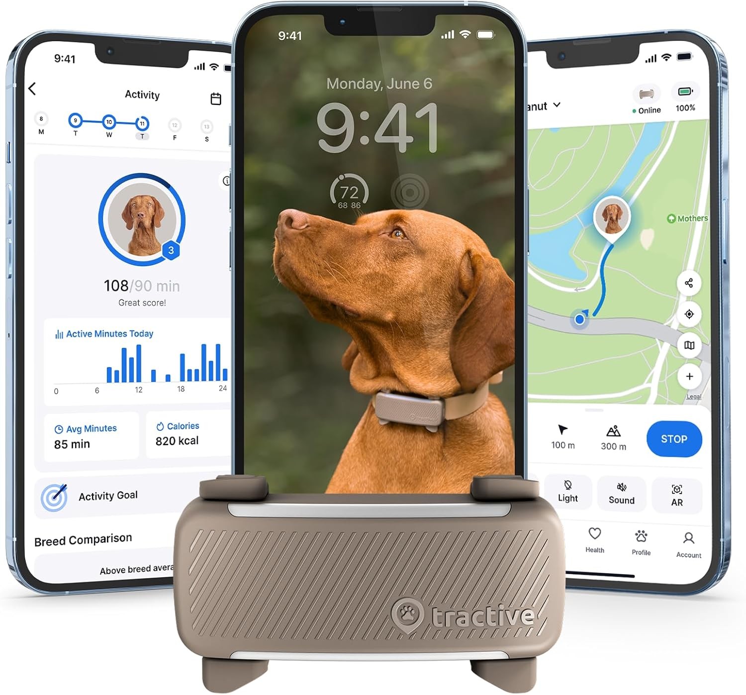 Tractive Smart Dog GPS Tracker | Dog Collar Accessory (Brown) Tractive Smart Dog GPS Tracker | Dog Collar Accessory (Brown)
