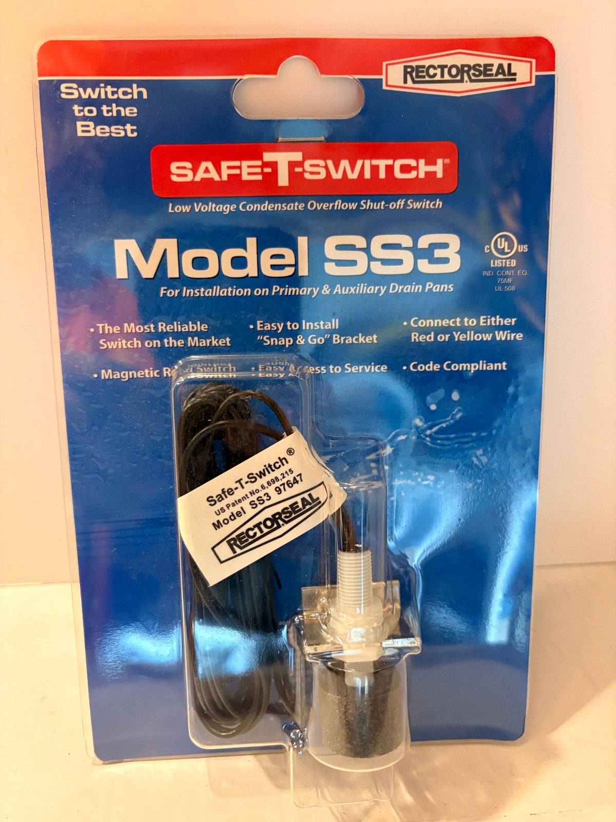 2PACK Floatswitch SS3 Rectorseal 97647 Low Volt Condensate Overflow Shut Off NEW 2PACK Floatswitch SS3 Rectorseal 97647 Low Volt Condensate Overflow Shut Off NEW