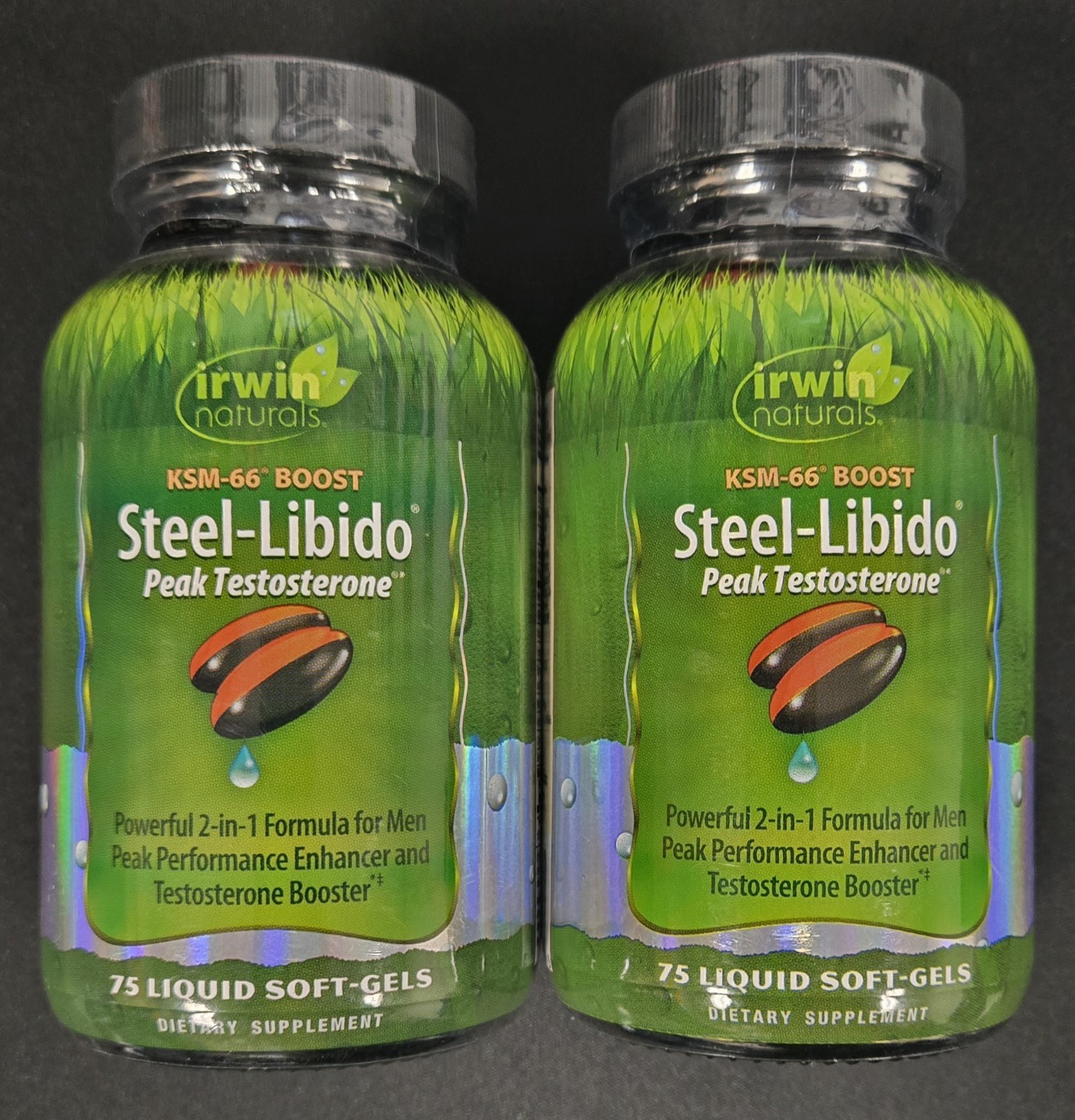 2X Irwin Naturals Steel Libido KSM-66 Boost 75 Soft-gels Exp 01/27+