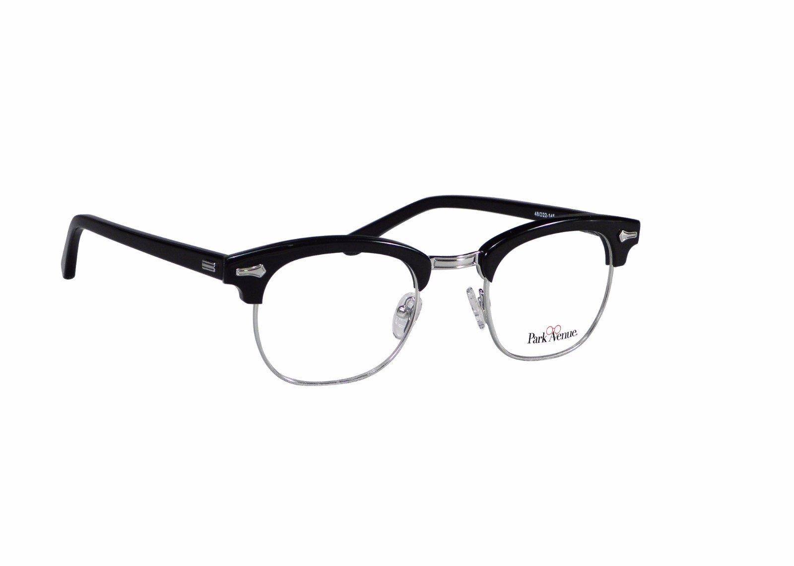 Malcolm X Horn Rimmed Glasses Frames Black Silver Brow-line Vintage Hipster NEW