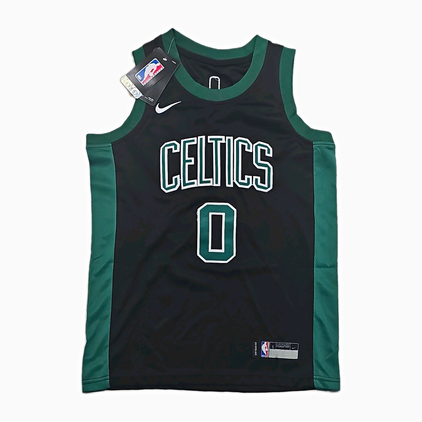 Nike NBA Boston Celtics Jayson Tatum #0 Swingman Jersey Black/Green Size Small