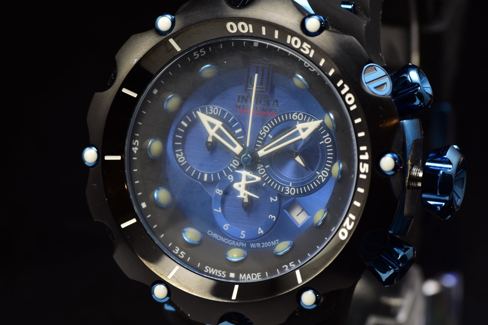 Invicta Reserve JT Blue Chronograph Mens Watch LImited Ed 536/999 SWISS W/R 200M