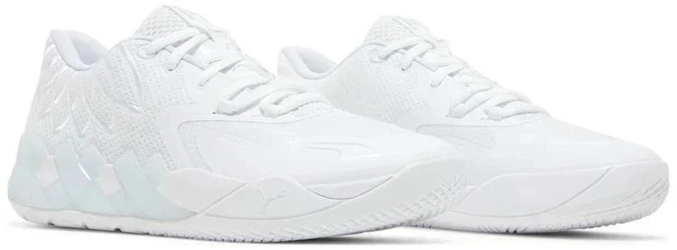 PUMA MB 1 LOW BASKETBALL SHOES NEW MEN\'S SIZE 13 WHITE/SILVER LAMELO BALL