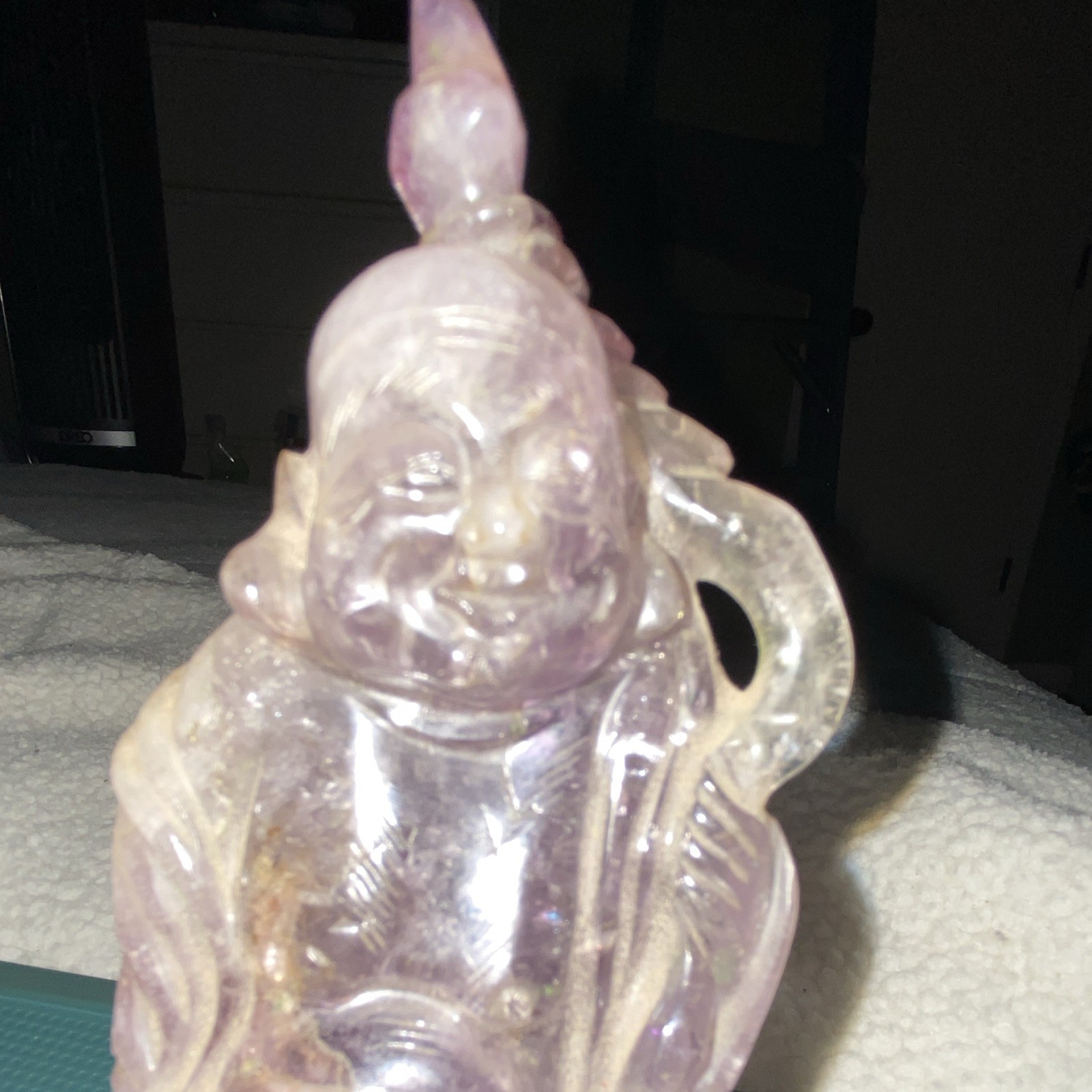 Vintage Hand Carved Amethyst Crystal Figure 5.5\ Vintage Hand Carved Amethyst Crystal Figure 5.5\