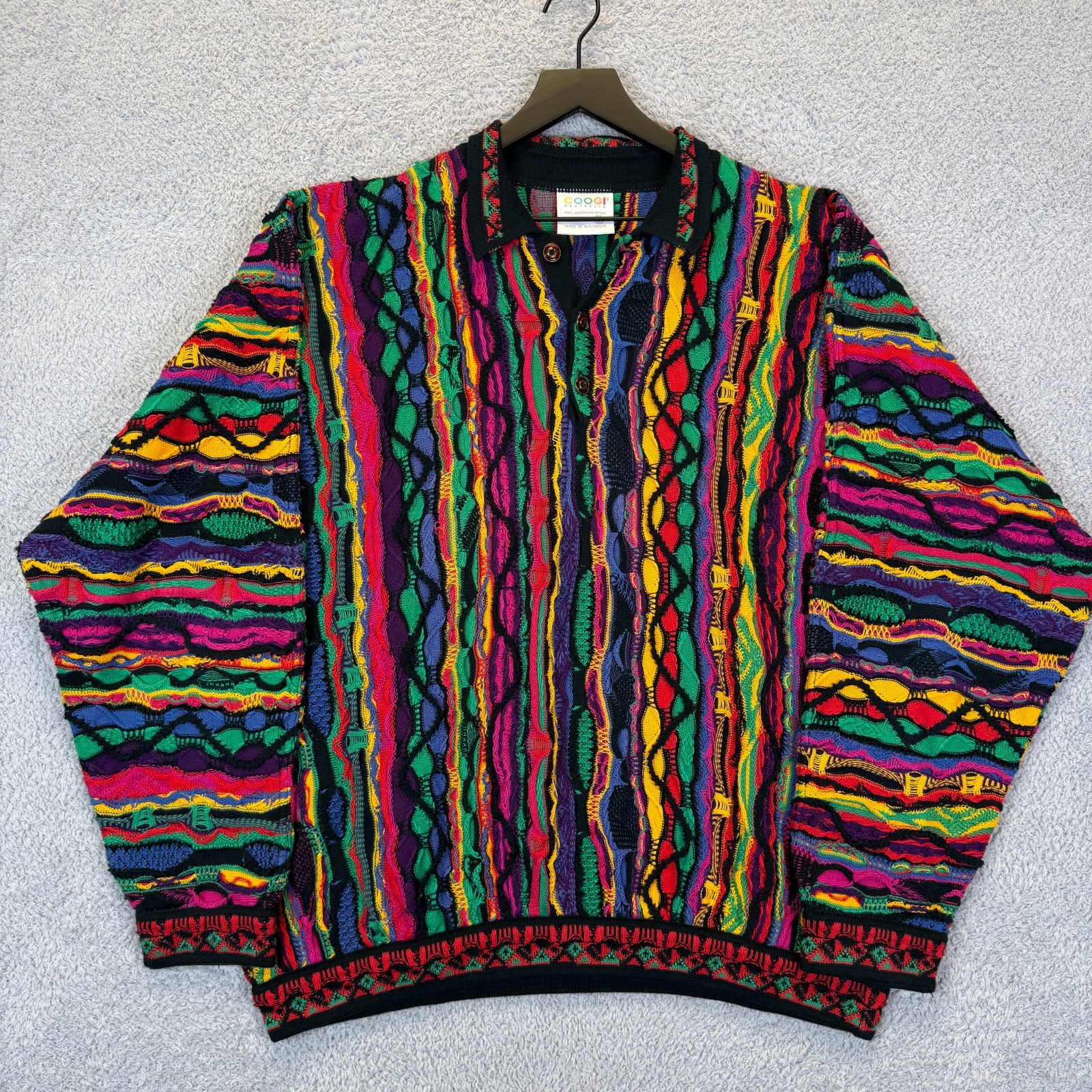 Coogi Australia 3D Knit 90\'s Sweater Men\'s XL Multicolor Mercerised Cotton Coogi Australia 3D Knit 90\'s Sweater Men\'s XL Multicolor Mercerised Cotton