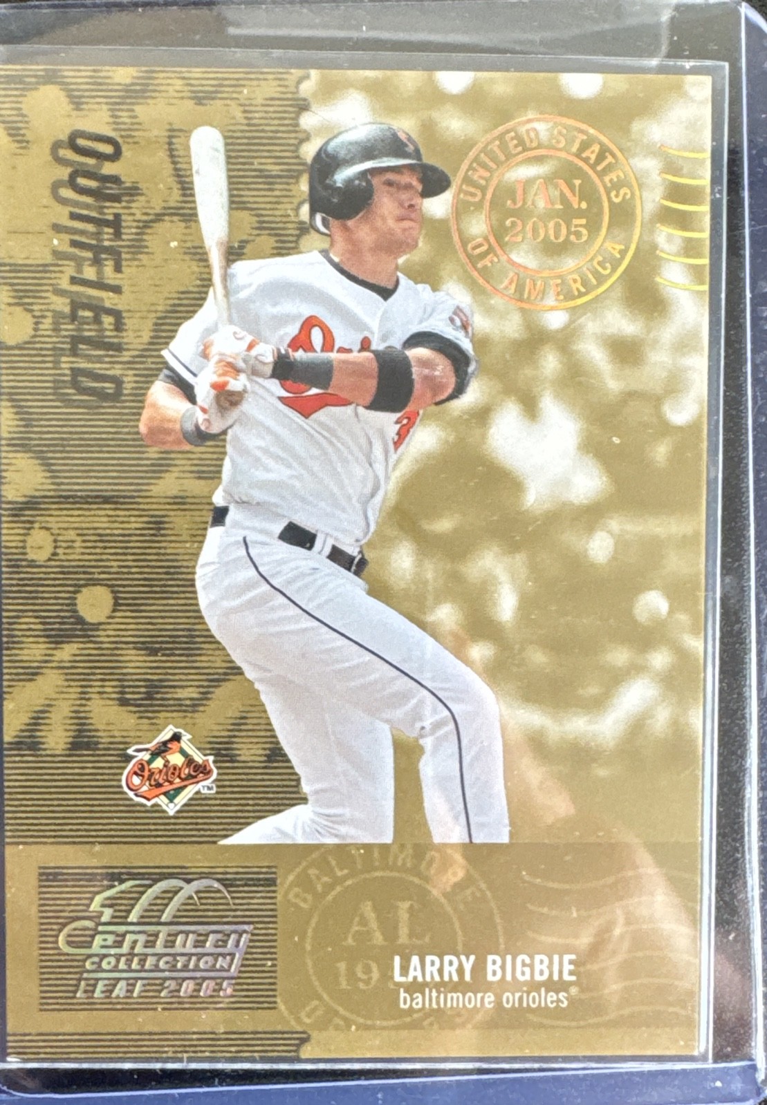 2005 Leaf Century Collection - Larry Bigbie #49 Post Marks Gold /50 2005 Leaf Century Collection - Larry Bigbie #49 Post Marks Gold /50