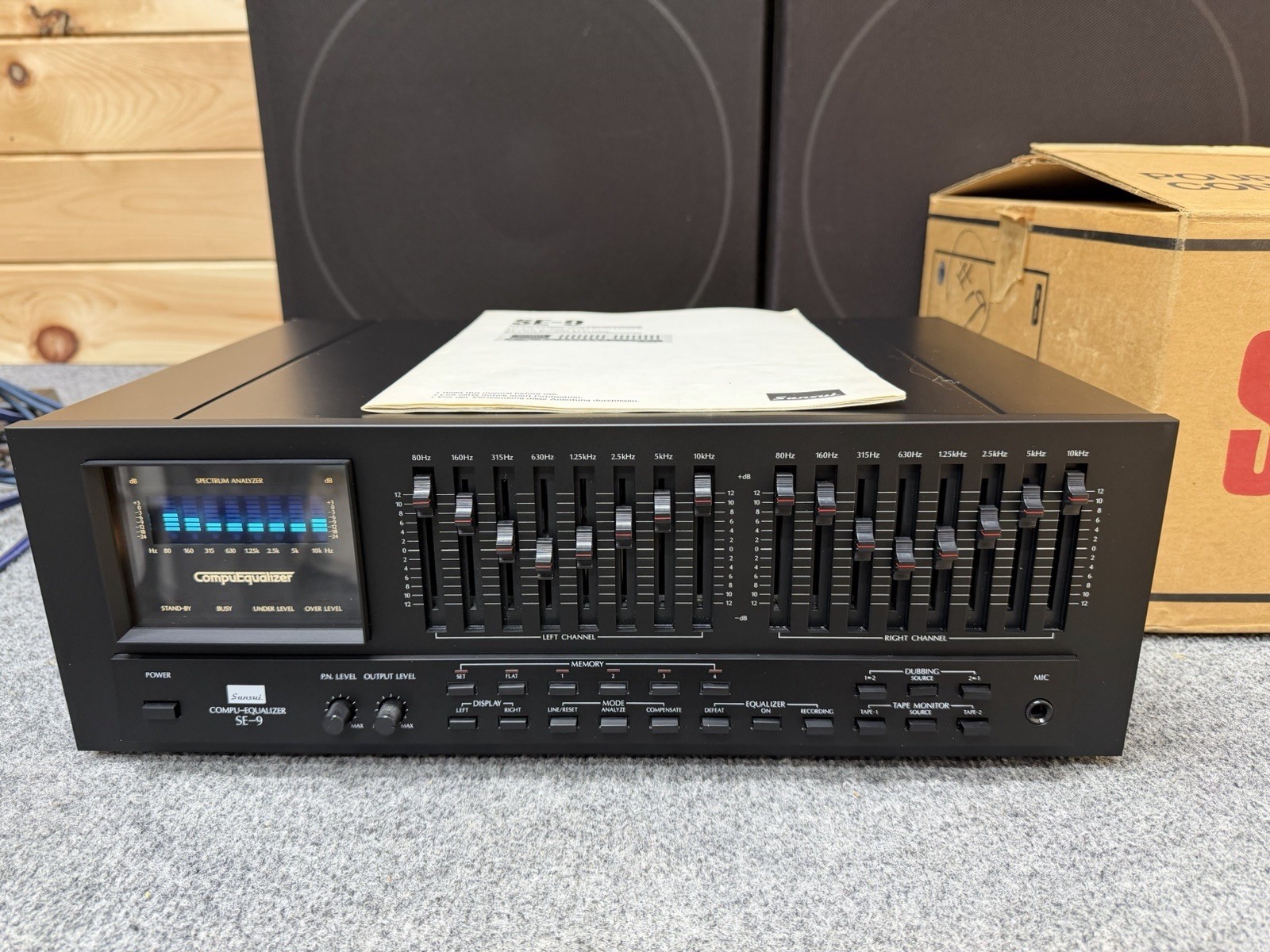 ⭐️ Sansui SE-9 Stereo Graphic EQ Compu-Equalizer w/Box, Manual, MIC, see VIDEO