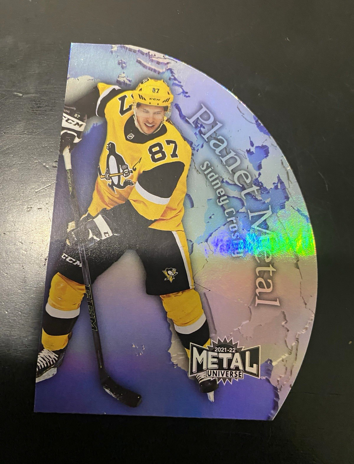 Upper Deck 2021-22 SkyBox Metal Universe Planet Metal Gold Sidney Crosby PM-1