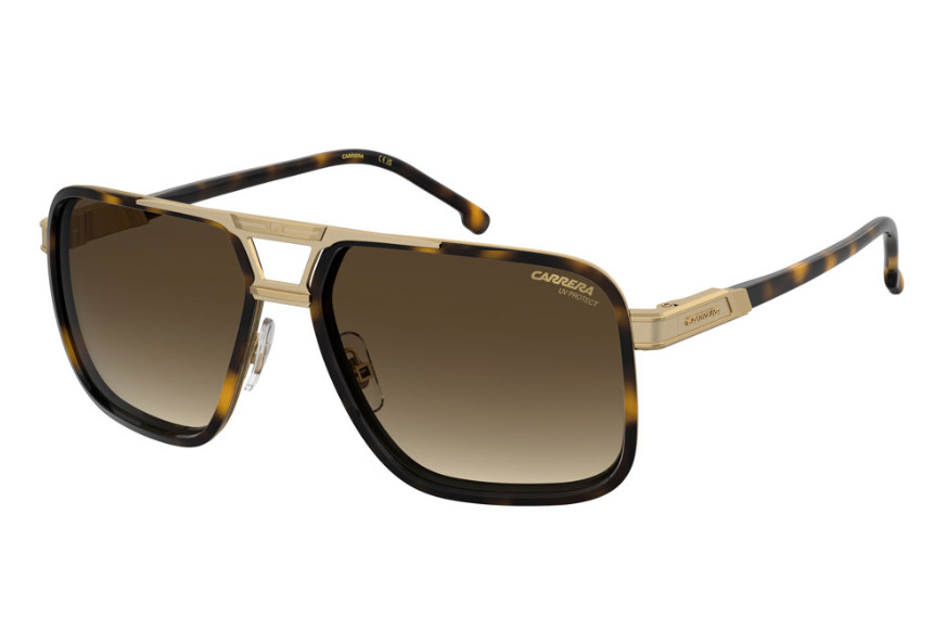 CARRERA 1071/S 2IKHA Havana Gold/Brown Shaded Rectangular Men\'s Sunglasses