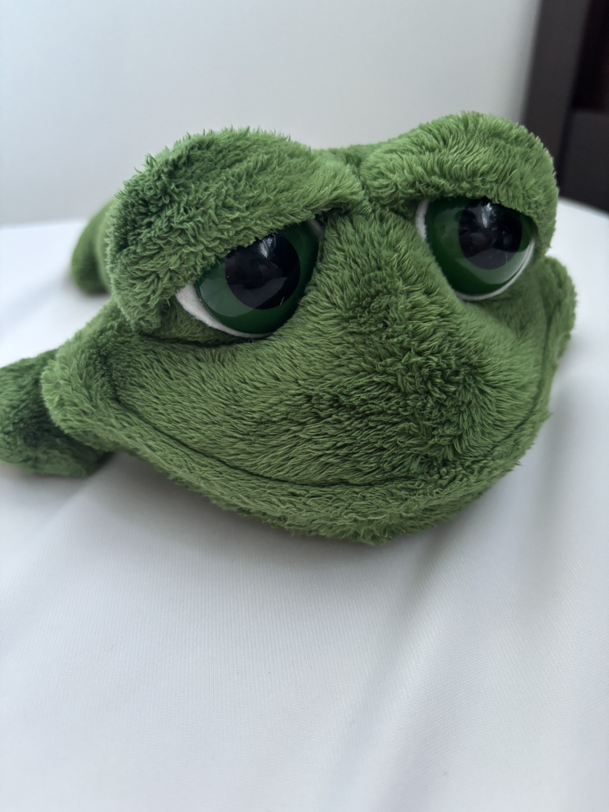 Vintage Russ Berrie Dermot The Frog Toad Big Eyes Green Plush Stuffed Toy 11\ Vintage Russ Berrie Dermot The Frog Toad Big Eyes Green Plush Stuffed Toy 11\