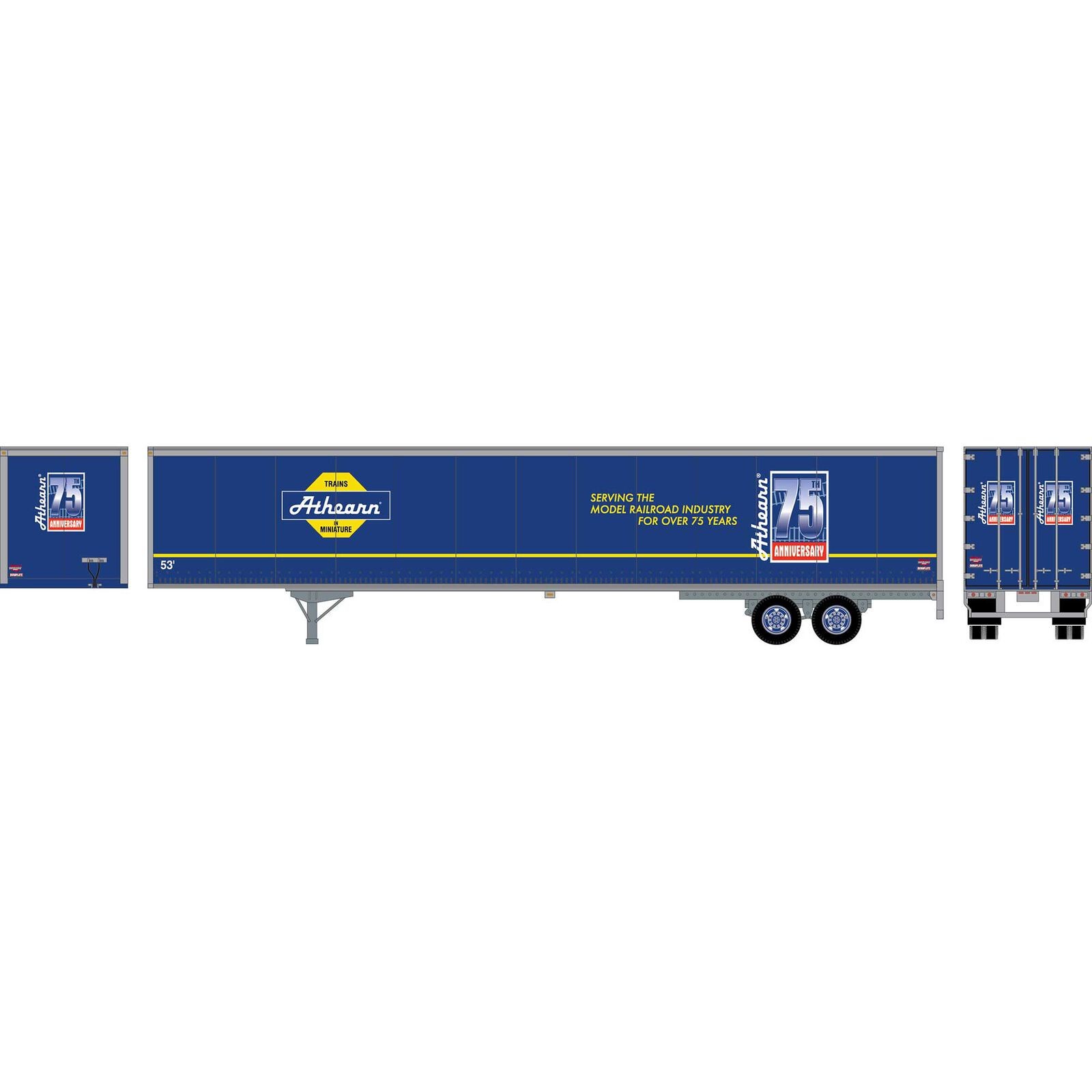 Athearn ATH72803 53\' Wabash Plate Trailer RTR Athearn 75th Anniversary HO Scale