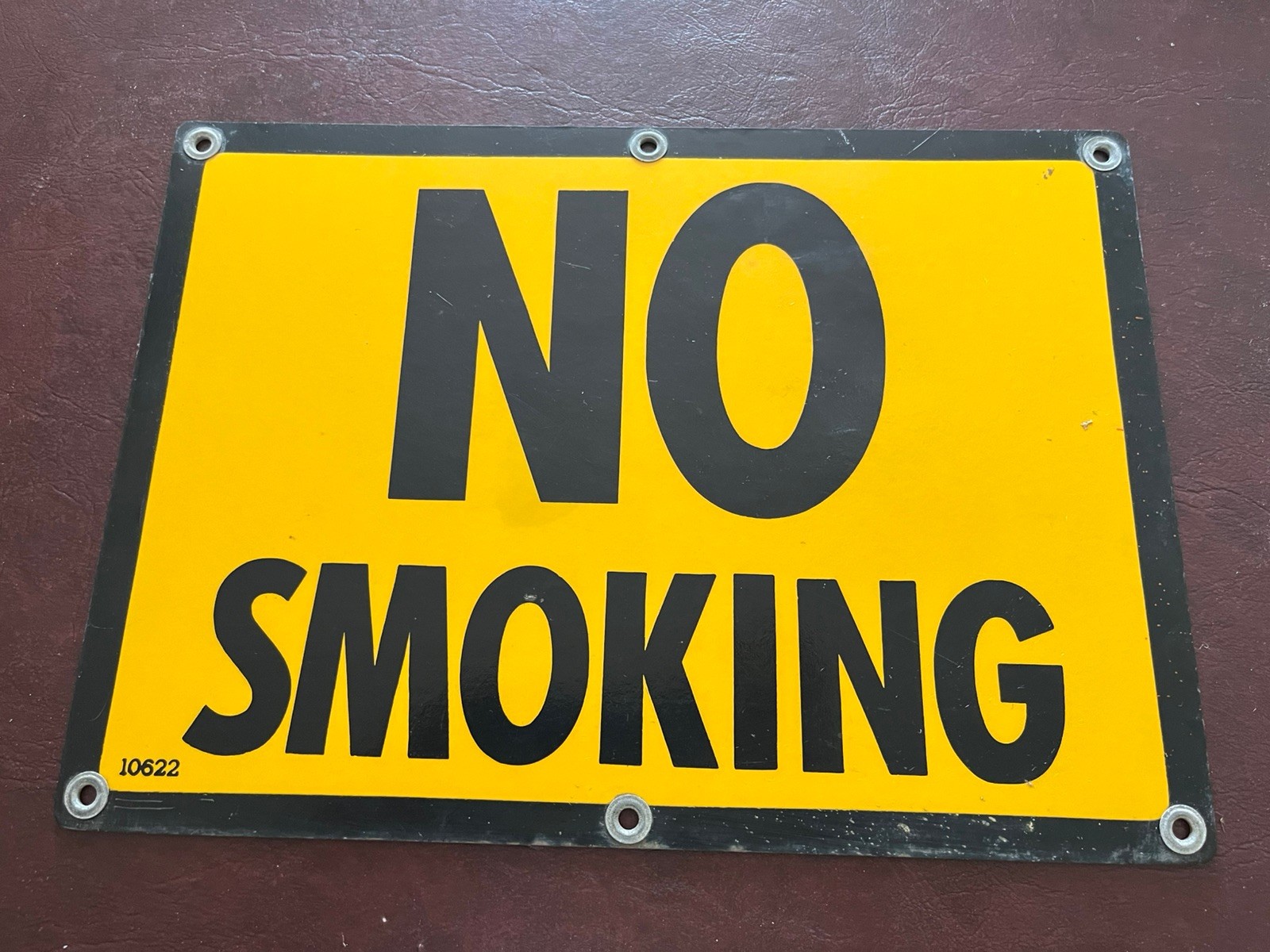 Vintage Steel NO SMOKING Sign 10 Vintage Steel NO SMOKING Sign 10