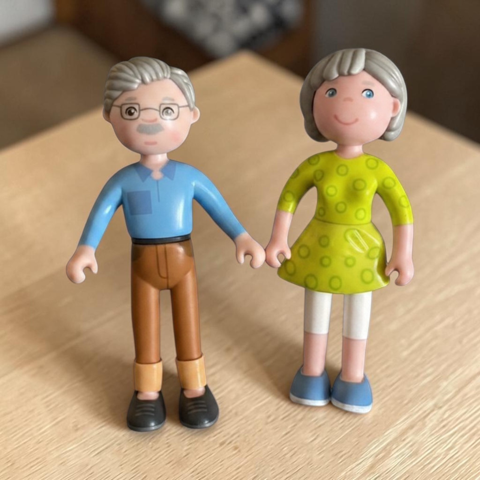 Haba Grandparents Bendable Poseable Action Figure Set of 2 Collectible Toy