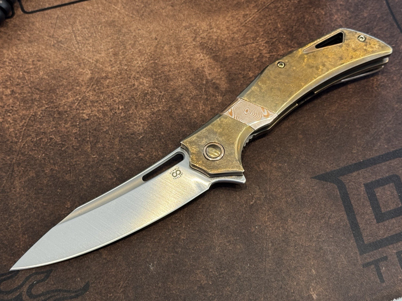 Olamic Custom Swish with Mokume Accents Pocket Knife Olamic Custom Swish with Mokume Accents Pocket Knife