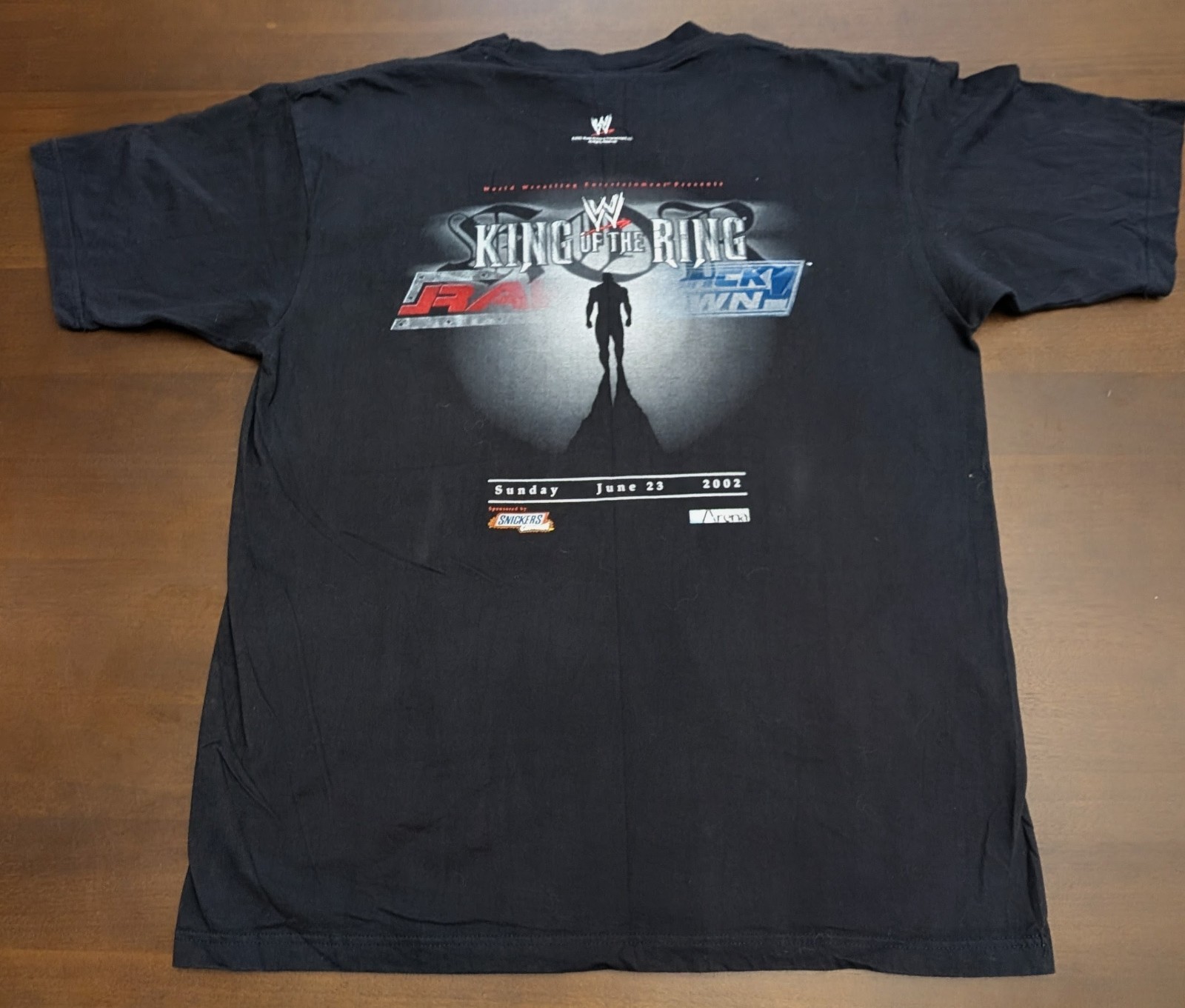 Brock Lesnar WWE King of the Ring 2002 Crew T Shirt XL Staff Snicker Vintage Y2K