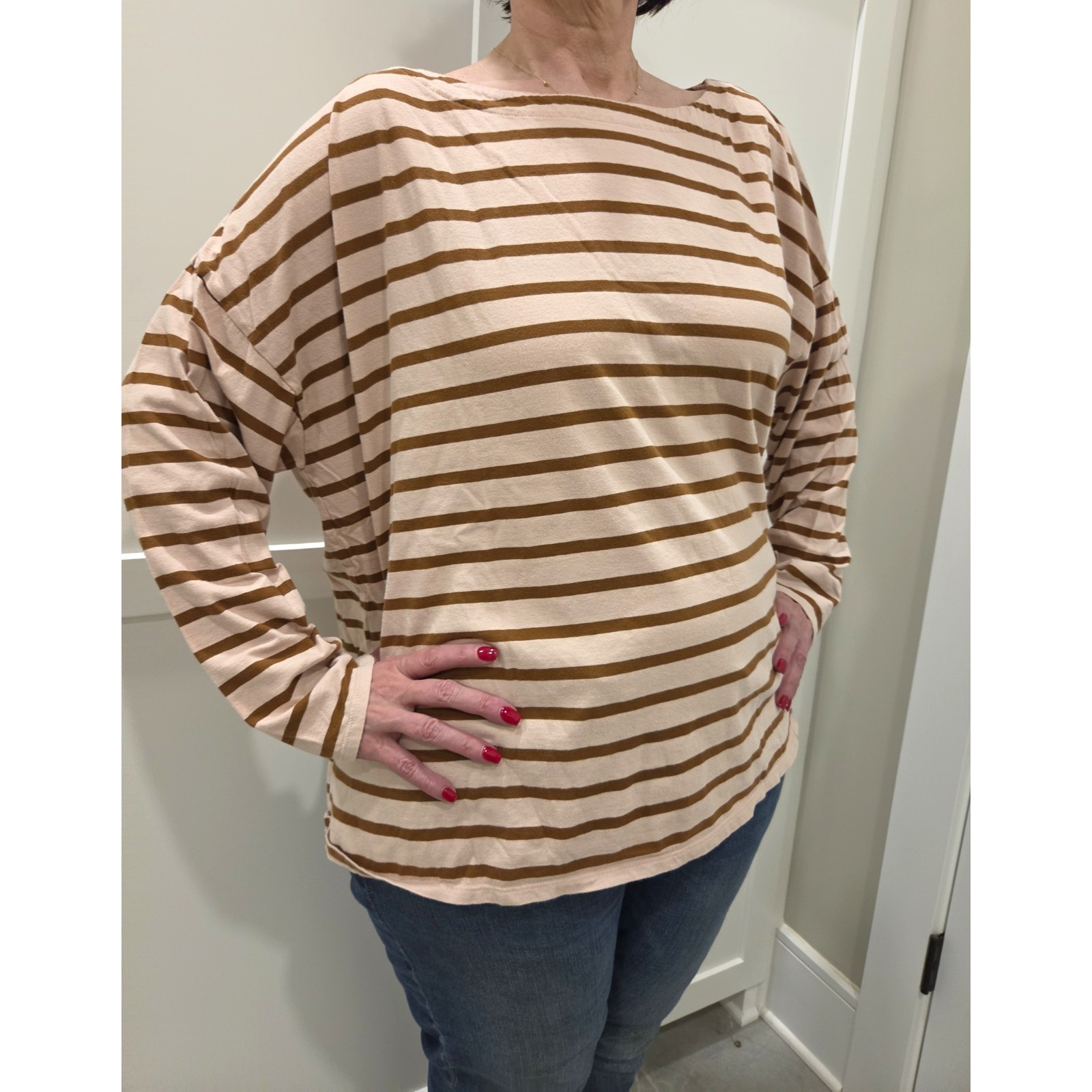 J.Jill Asymmetric button stripe top Sz 3X NWOT