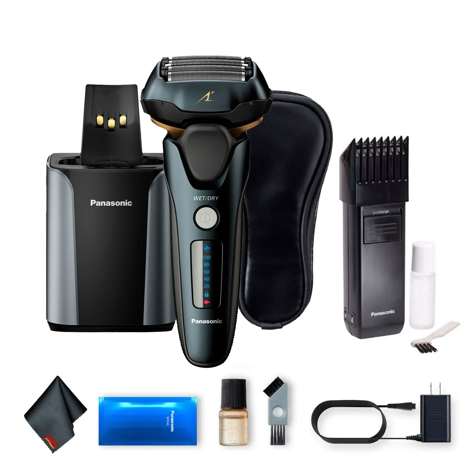 Panasonic ARC5 Advanced 5-Blade Men\'s Electric Shaver (ES-LV97-K) Bundle