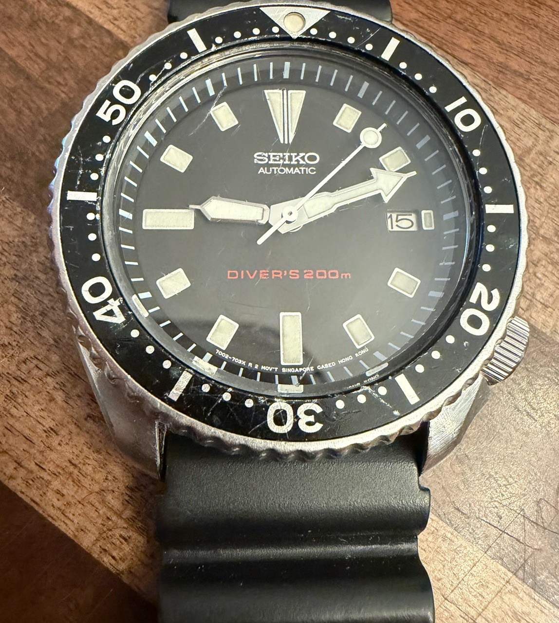 RARE Seiko Auto 200m 7002-7039 Pre-SKX Transitional Dive Watch