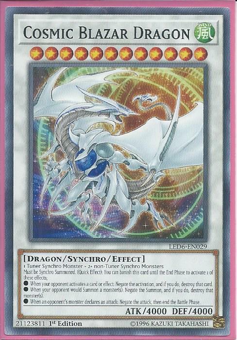 Yugioh - Cosmic Blazar Dragon - 1st Edition Card Yugioh - Cosmic Blazar Dragon - 1st Edition Card