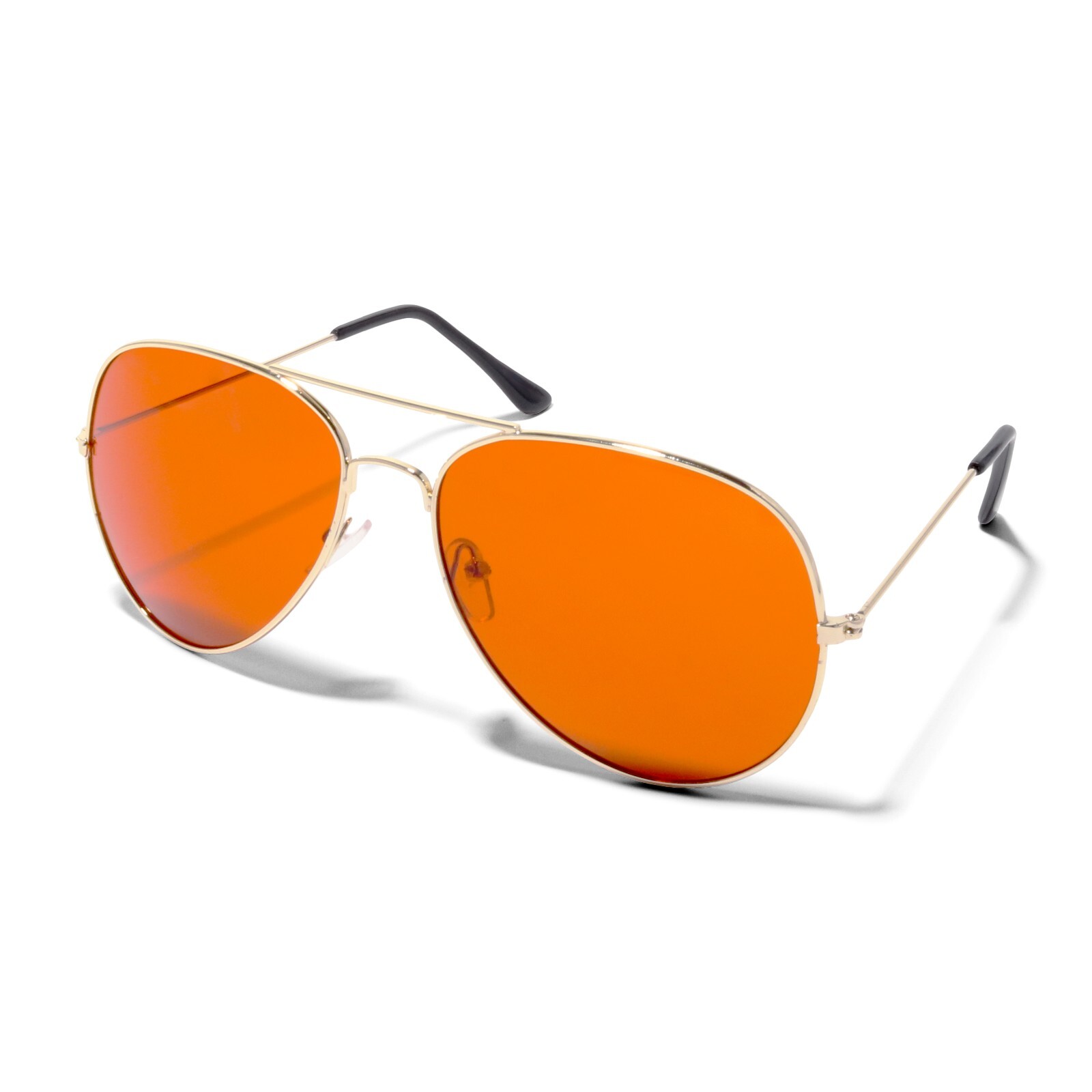 ShadyVEU Oversized Retro Metal Amber Tint Lens Aviator Mens Womens Sunglasses