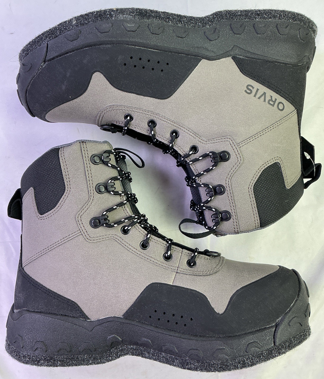 Orvis Men\'s Clearwater Wading Fishing Boots W/ Felt Soles-Grey/Black-Size: 10