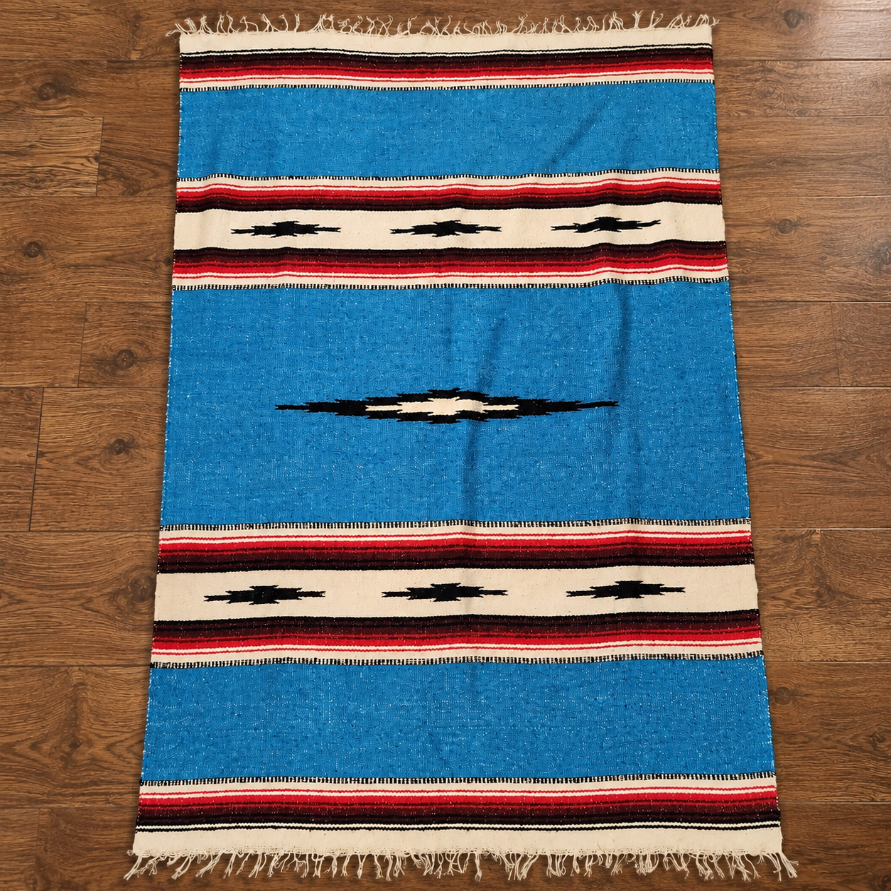 Vintage Handwoven Southwestern Native American Navajo Wool Rug Blanket 60
